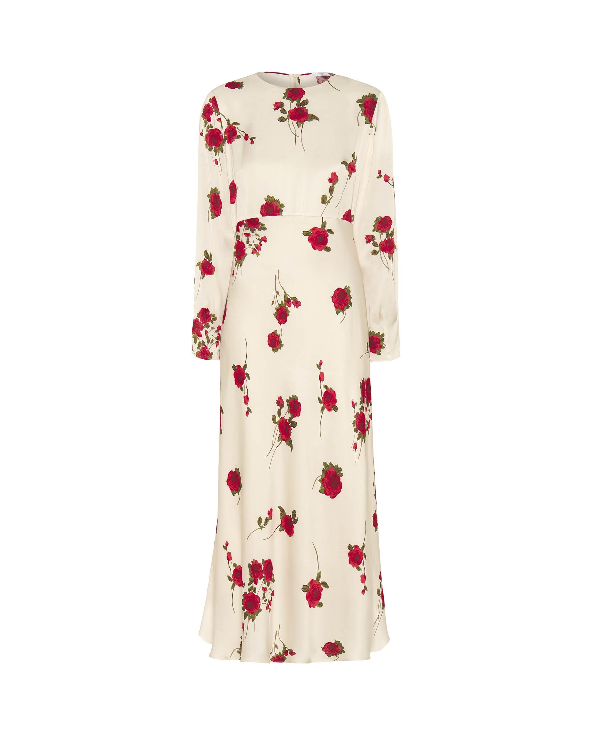 Vestido midi estampado floral - Mirto - Blanco Blanco-4