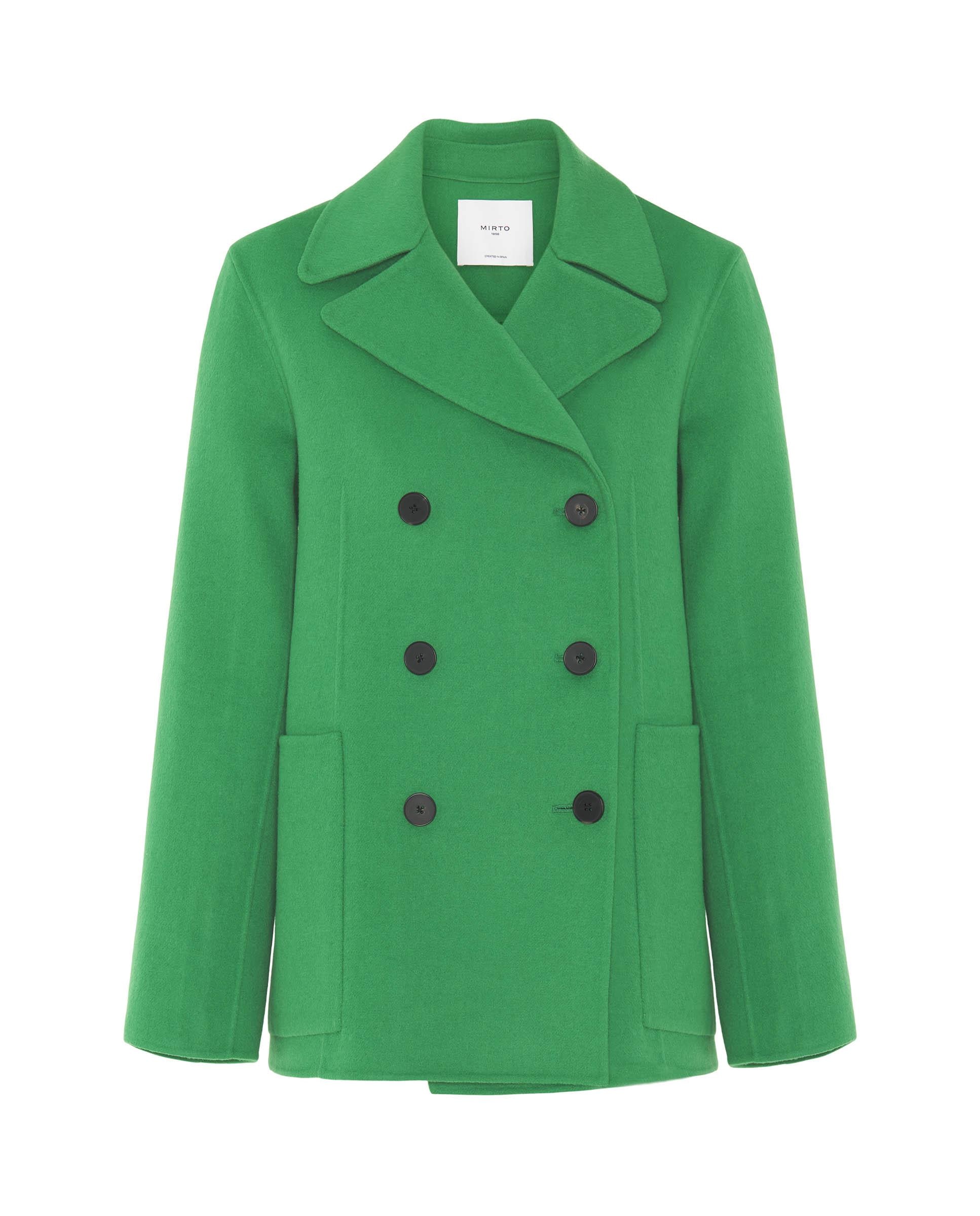 Chaquetón de mujer de doble faz lana cashmere - Mirto - Verde Verde-4