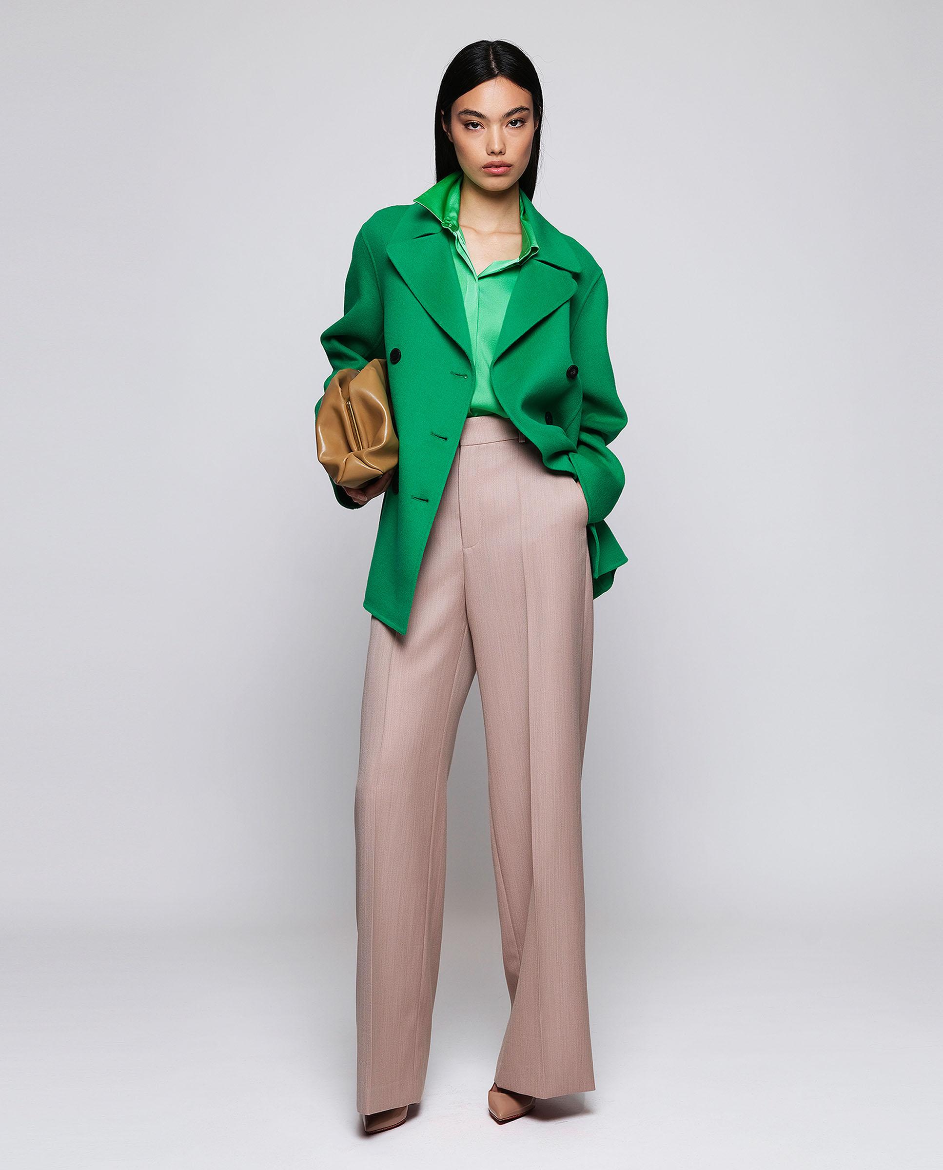 Chaquetón de mujer de doble faz lana cashmere - Mirto - Verde Verde-3