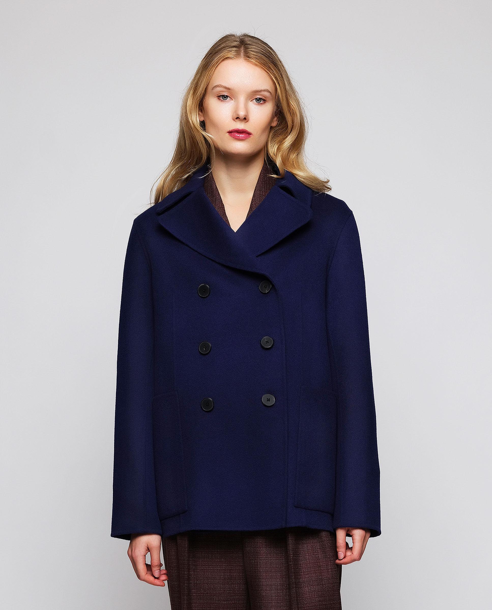 Imagen 0 de Chaquetón de mujer de doble faz lana cashmere Azul marino