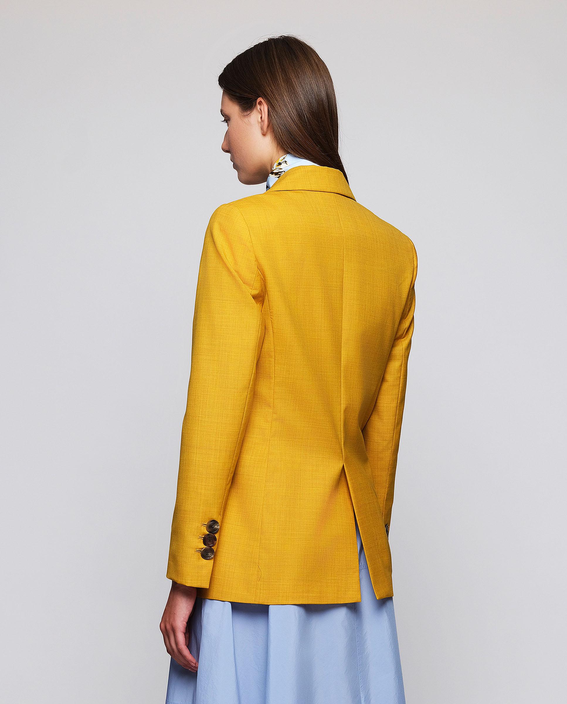 Blazer cruzada de lana de mujer - Mirto - Amarillo Amarillo-2