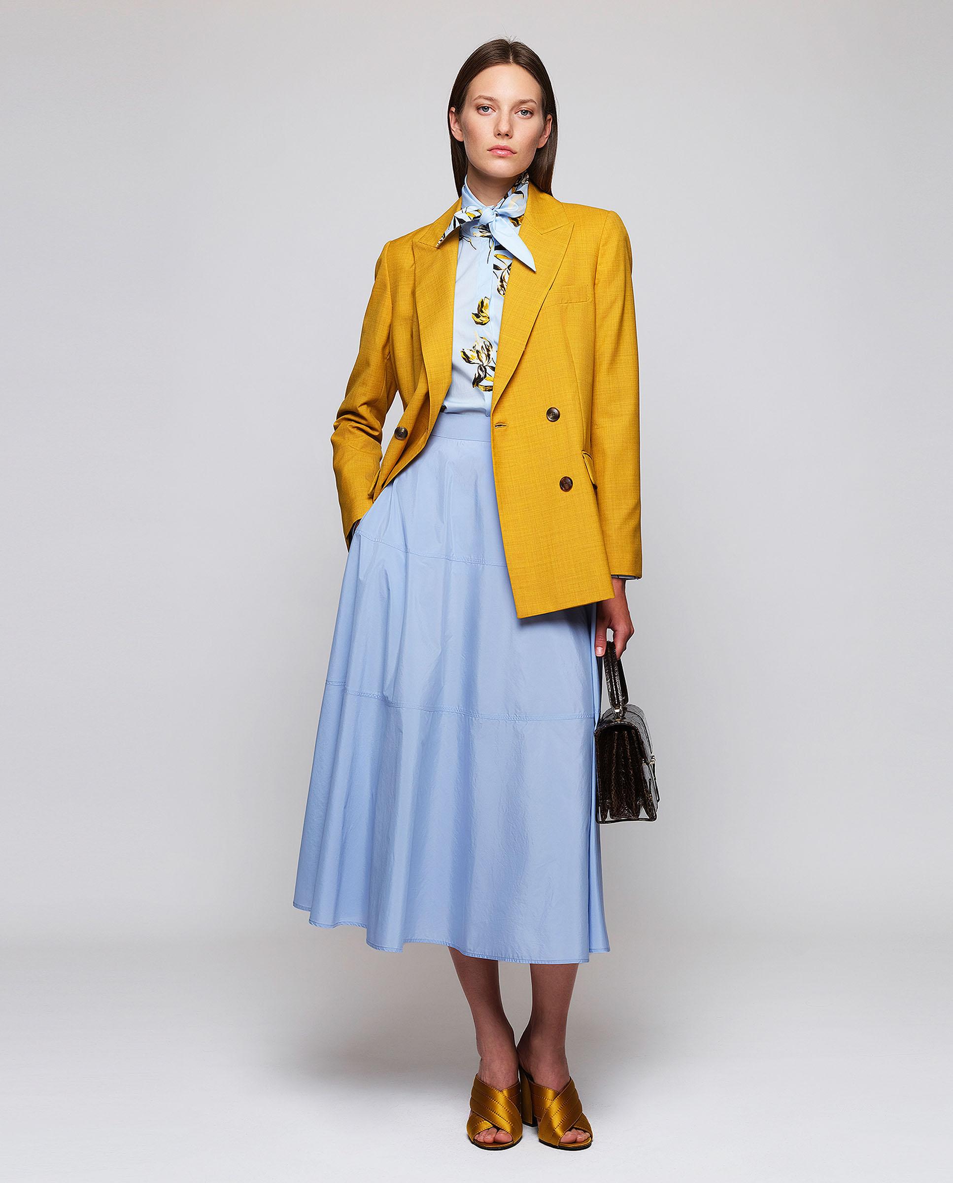 Blazer cruzada de lana de mujer - Mirto - Amarillo Amarillo-3
