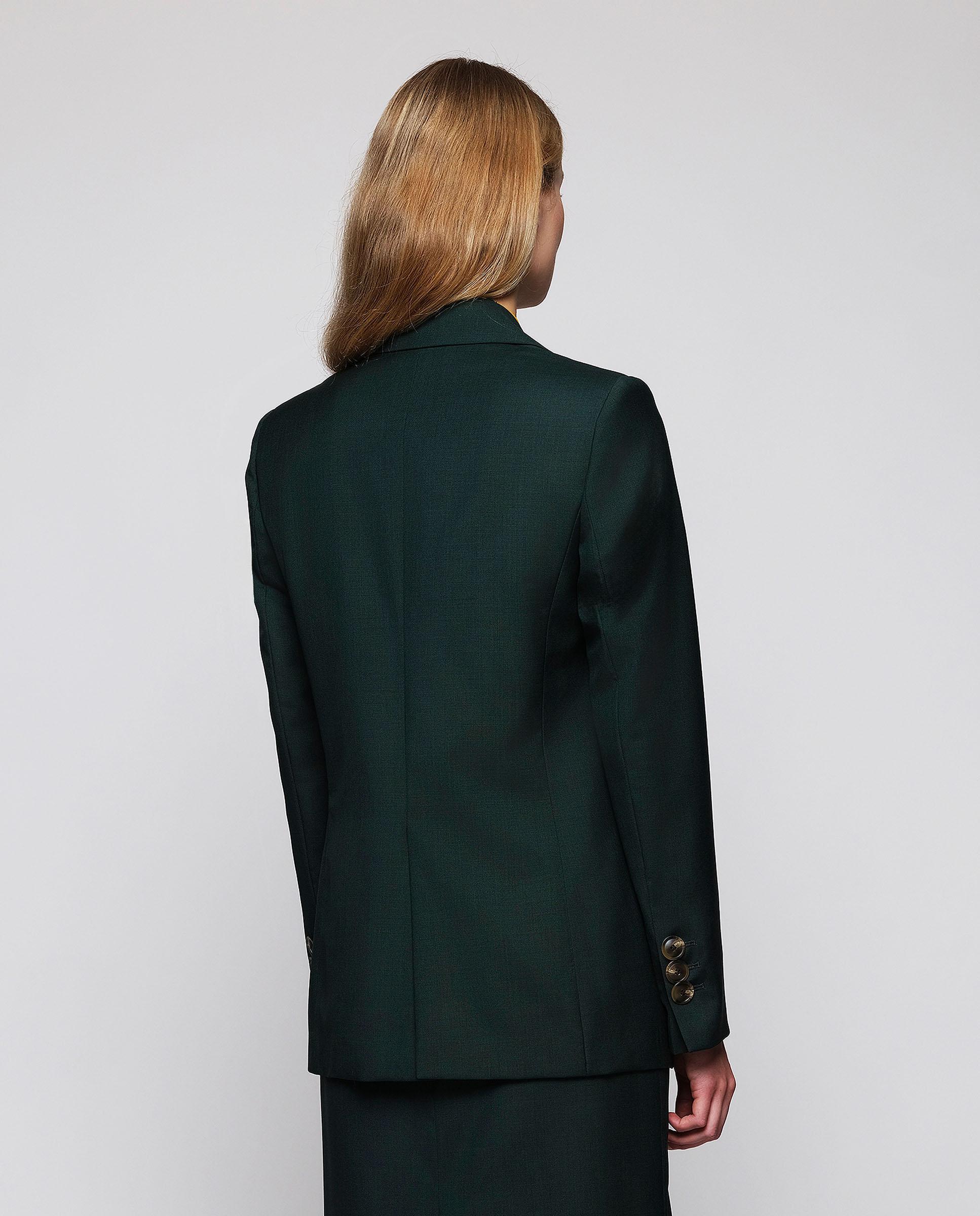 Blazer cruzada de lana de mujer - Mirto - Verde Verde-2
