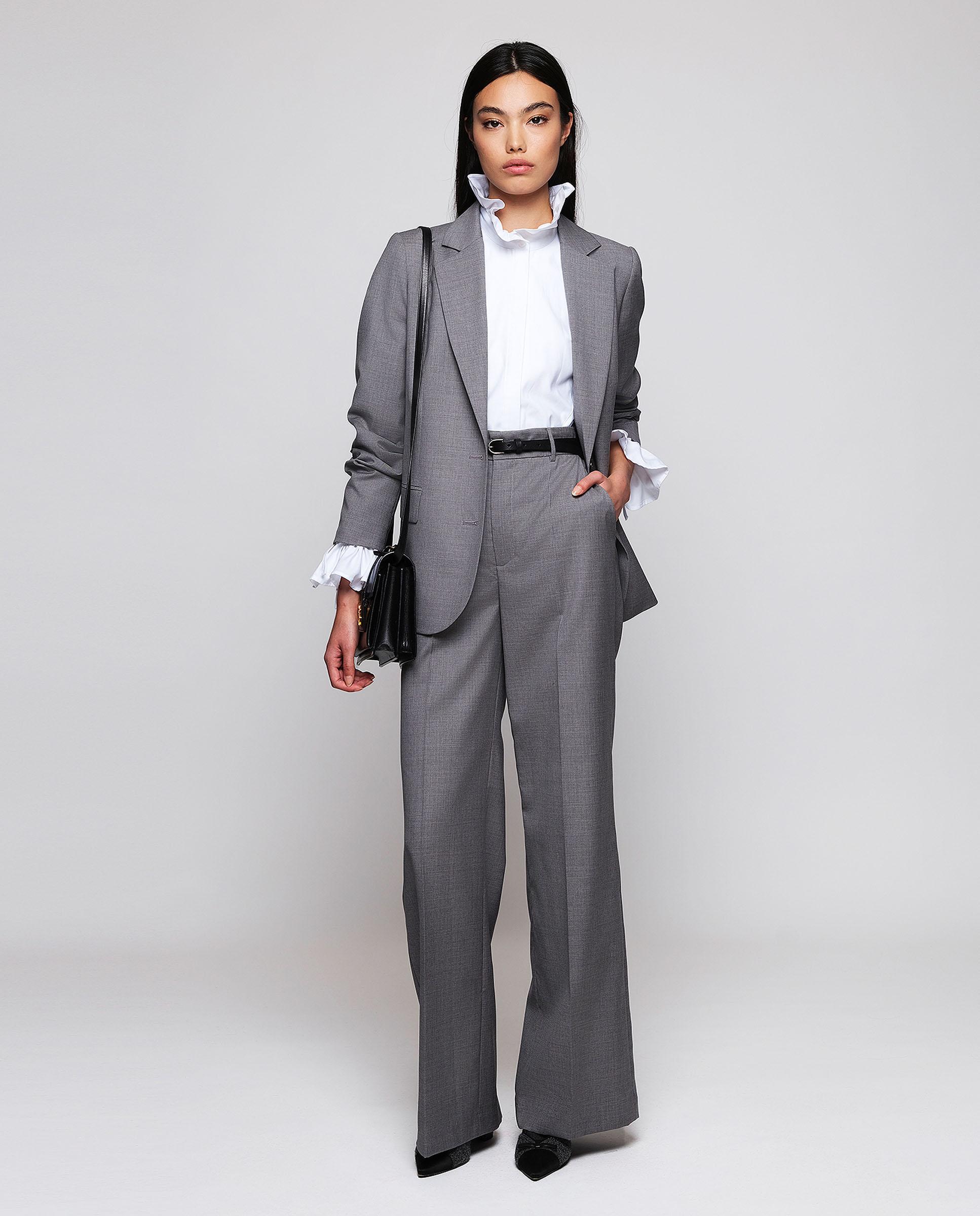 Pantalón de vestir de mujer de lana - Mirto - Gris Gris-3
