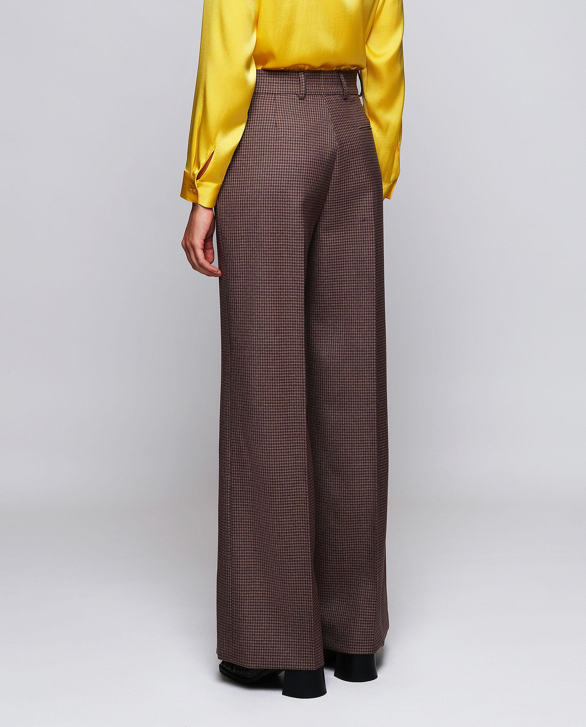 Pantalón traje de cuadros lana de mujer - Mirto - Marrón Marrón-2