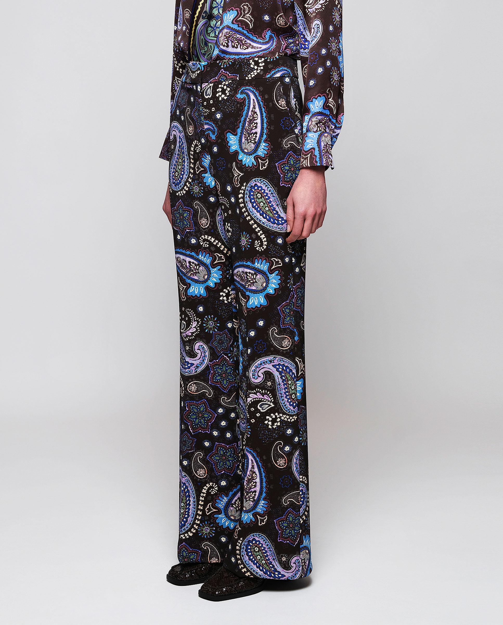 Pantalón estampado paisley de mujer - Mirto - Azul Azul-1