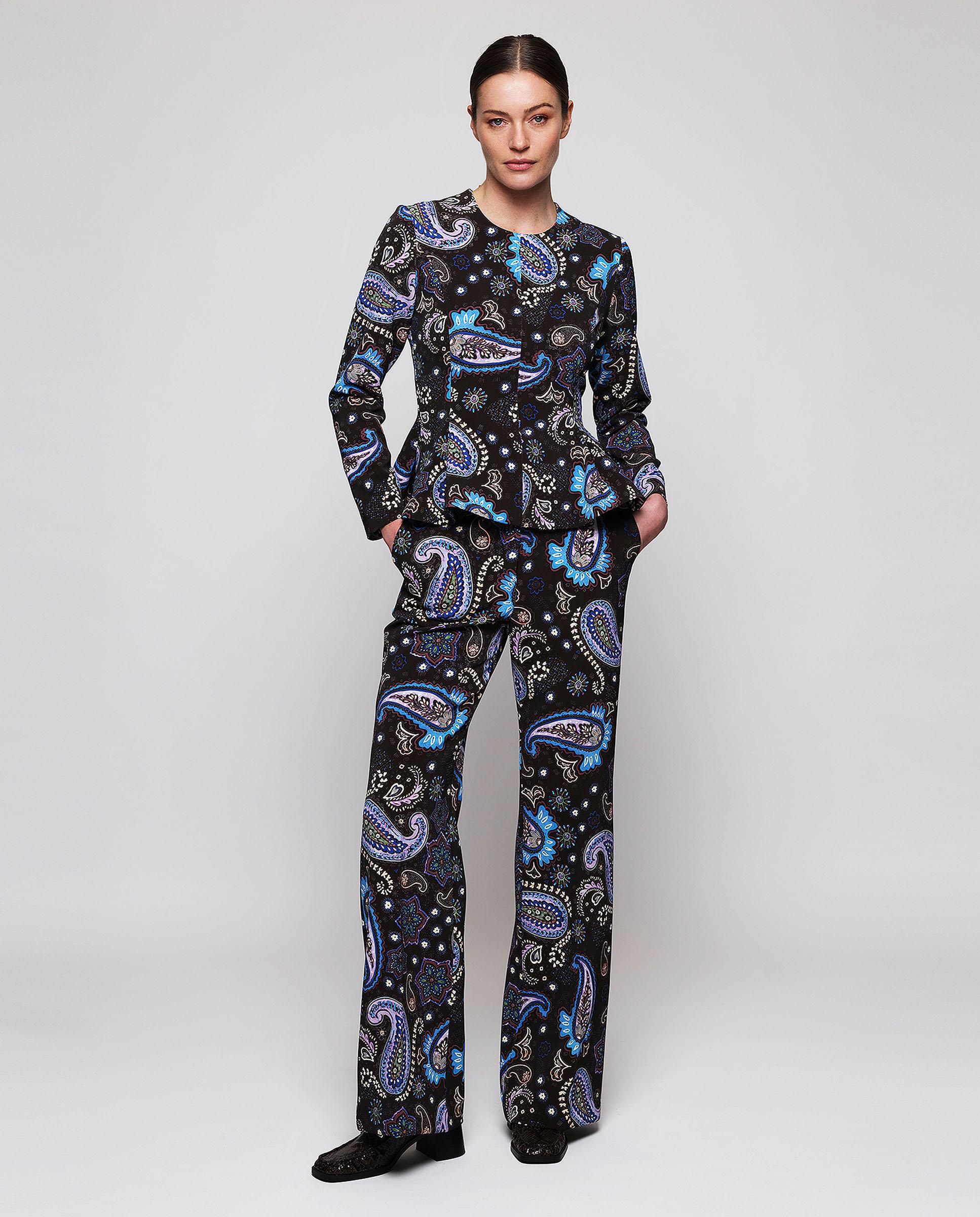 Pantalón estampado paisley de mujer - Mirto - Azul Azul-4