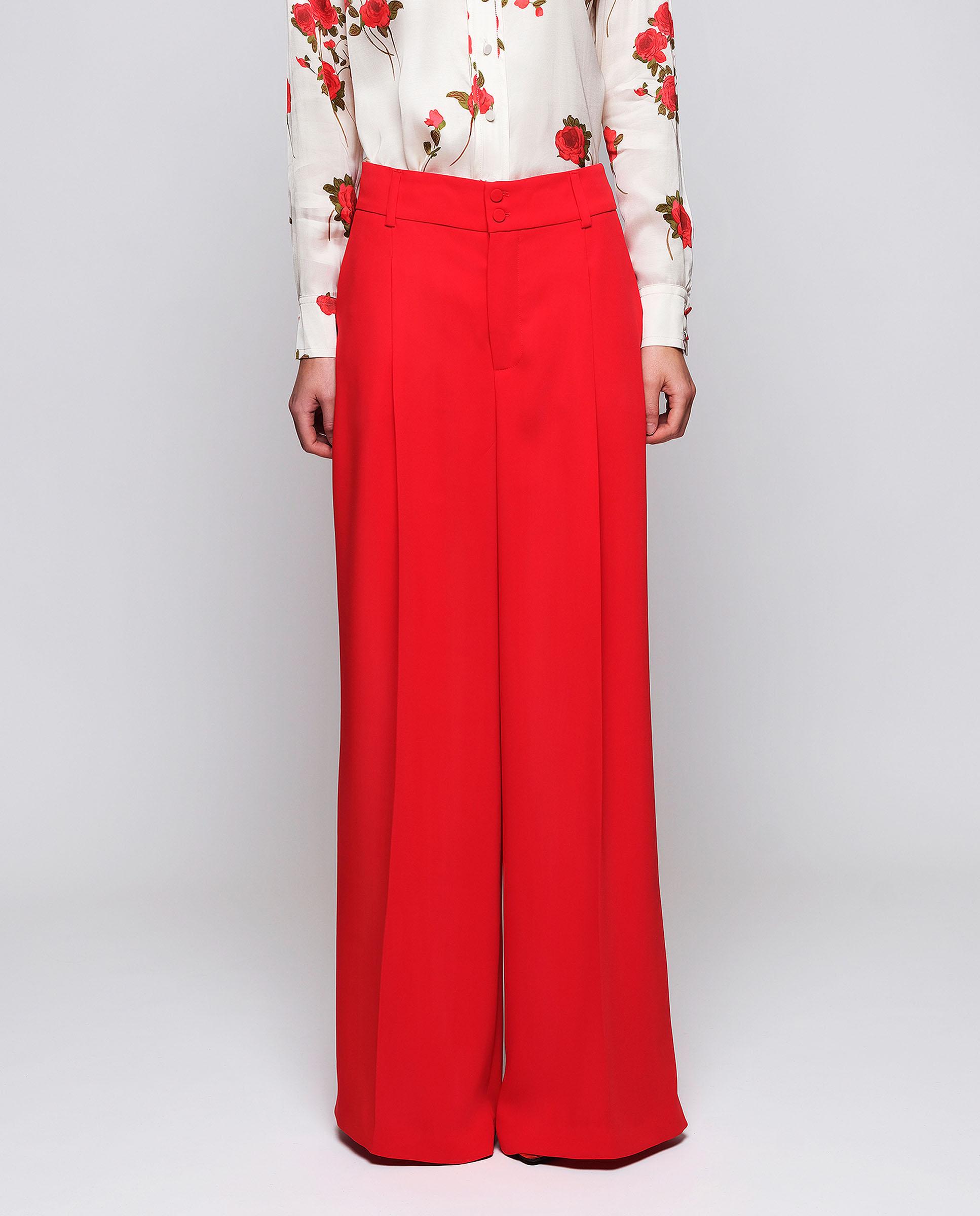 Pantalon fluido de mujer - Mirto - Rojo Rojo-1