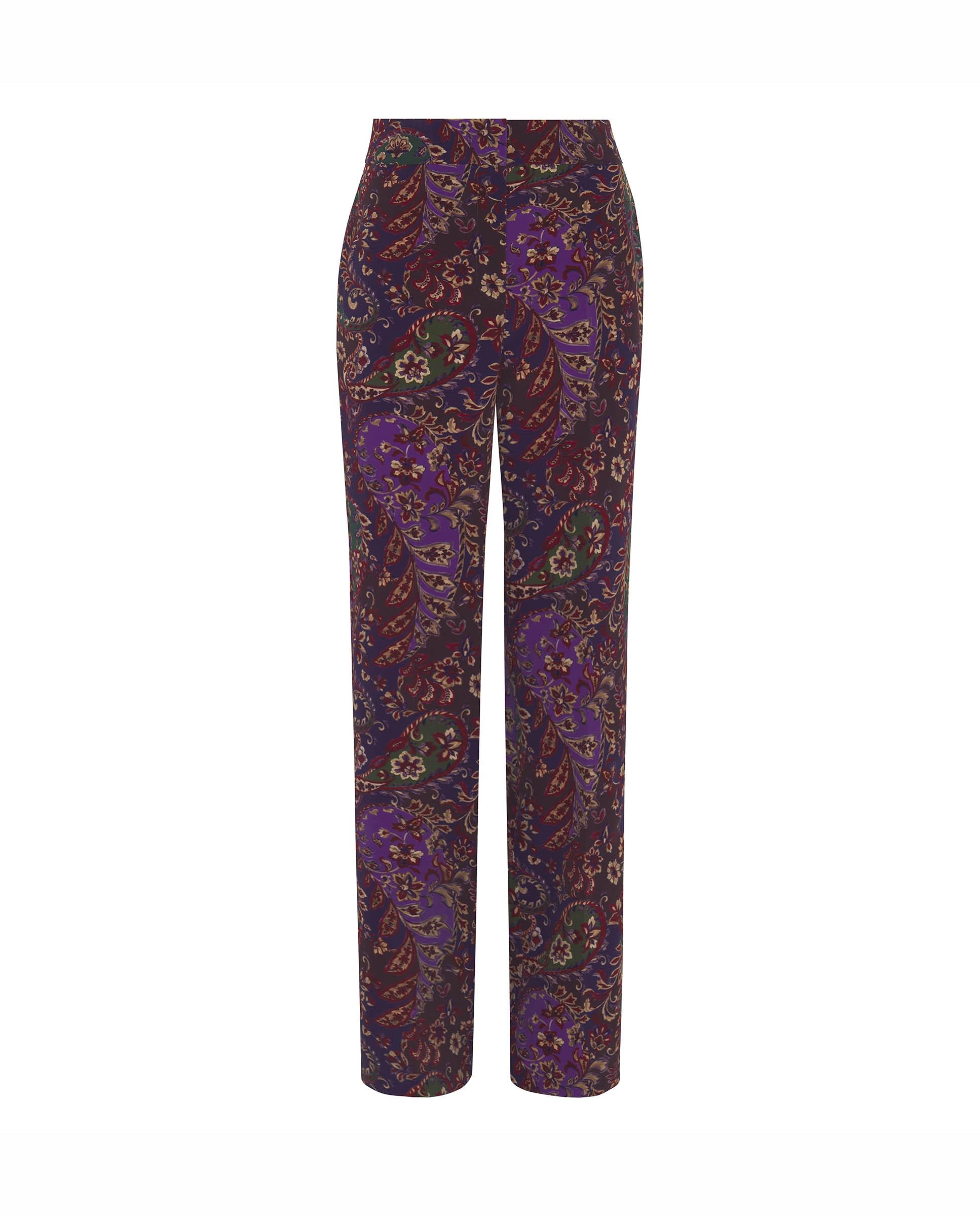 Pantalón estampado paisley de mujer - Mirto - Morado Morado-4