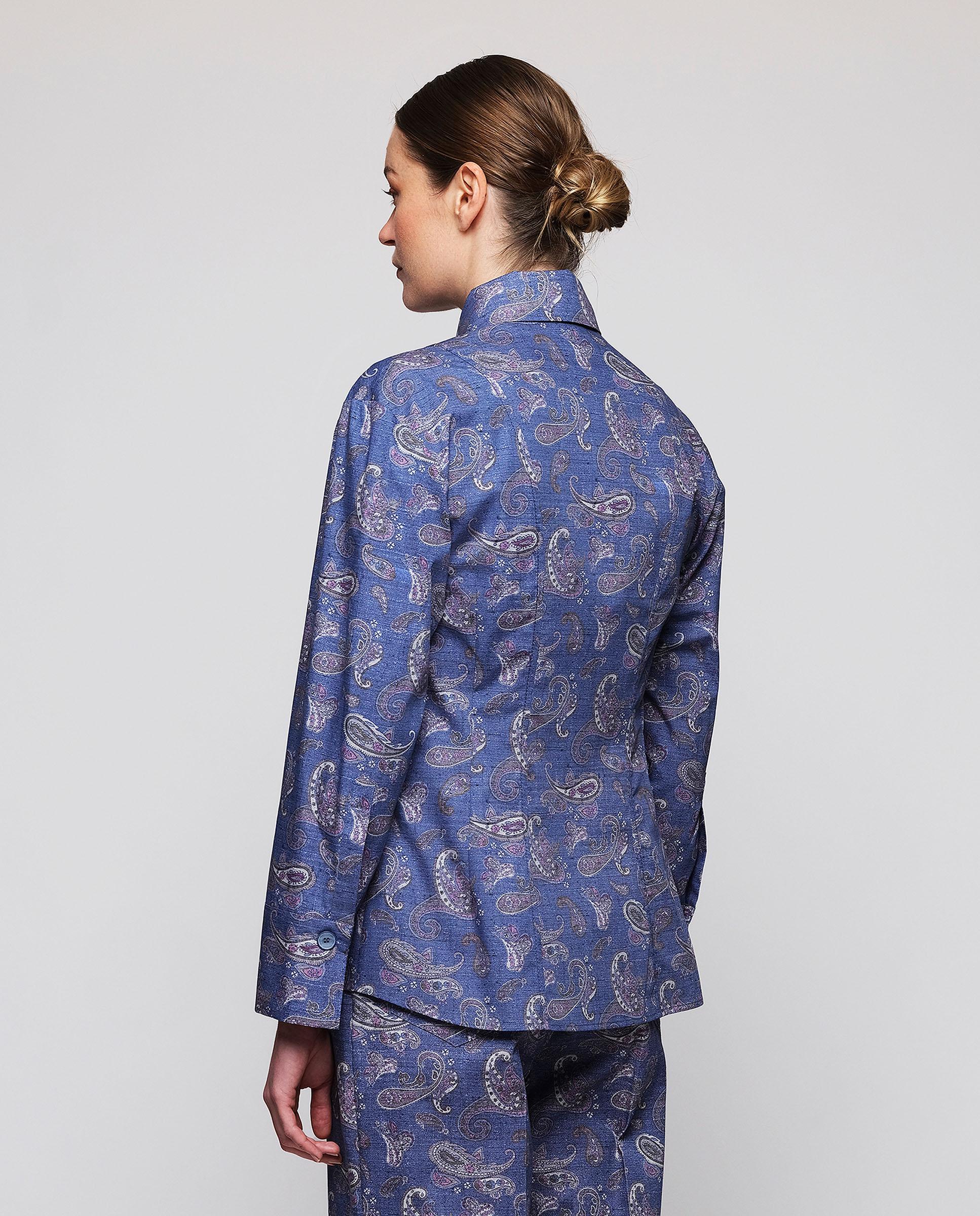 Camisa de mujer denim estampado paisley - Mirto - Azul Azul-2