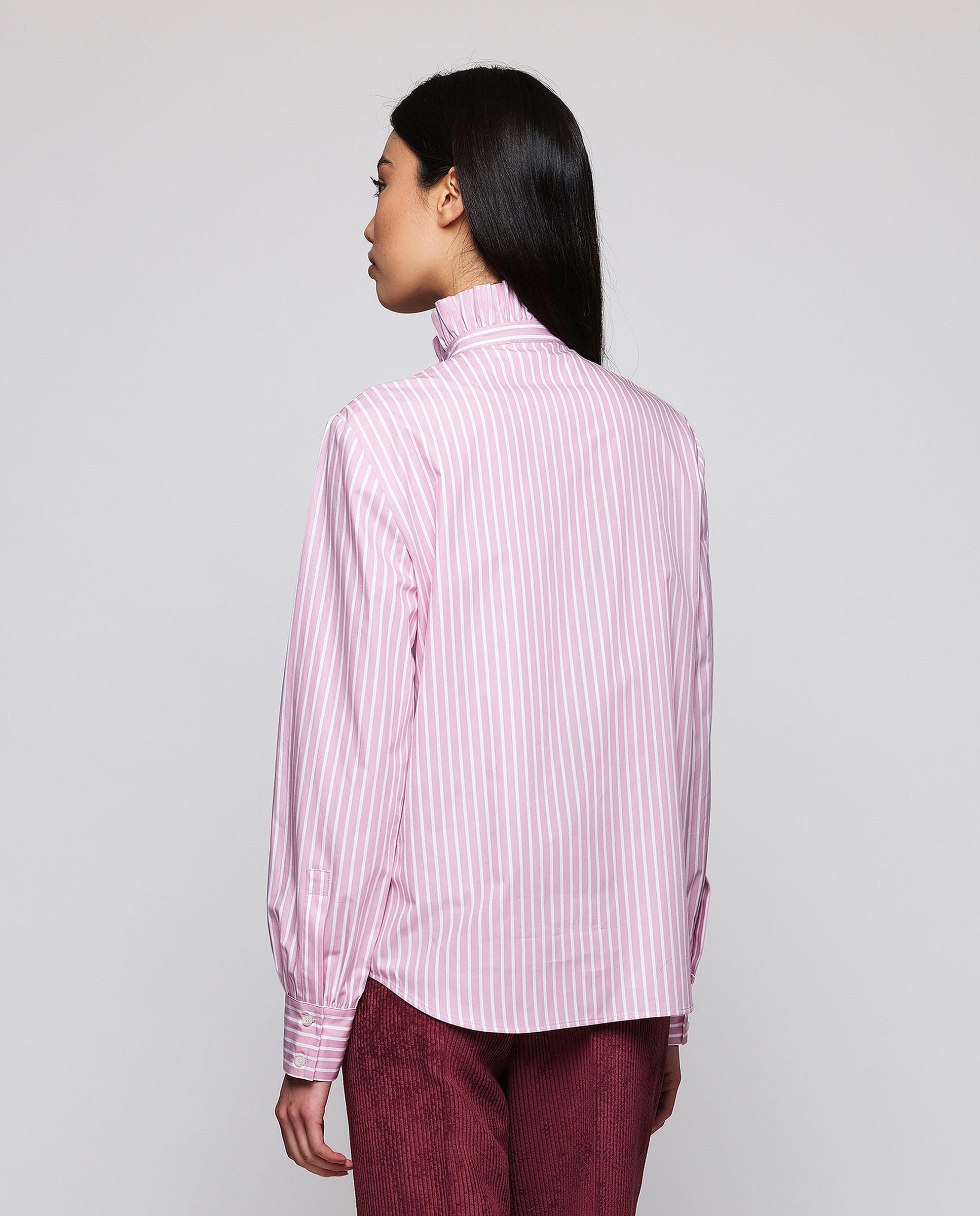 Camisa de mujer rayas algodón - Mirto - Rosa Rosa-2