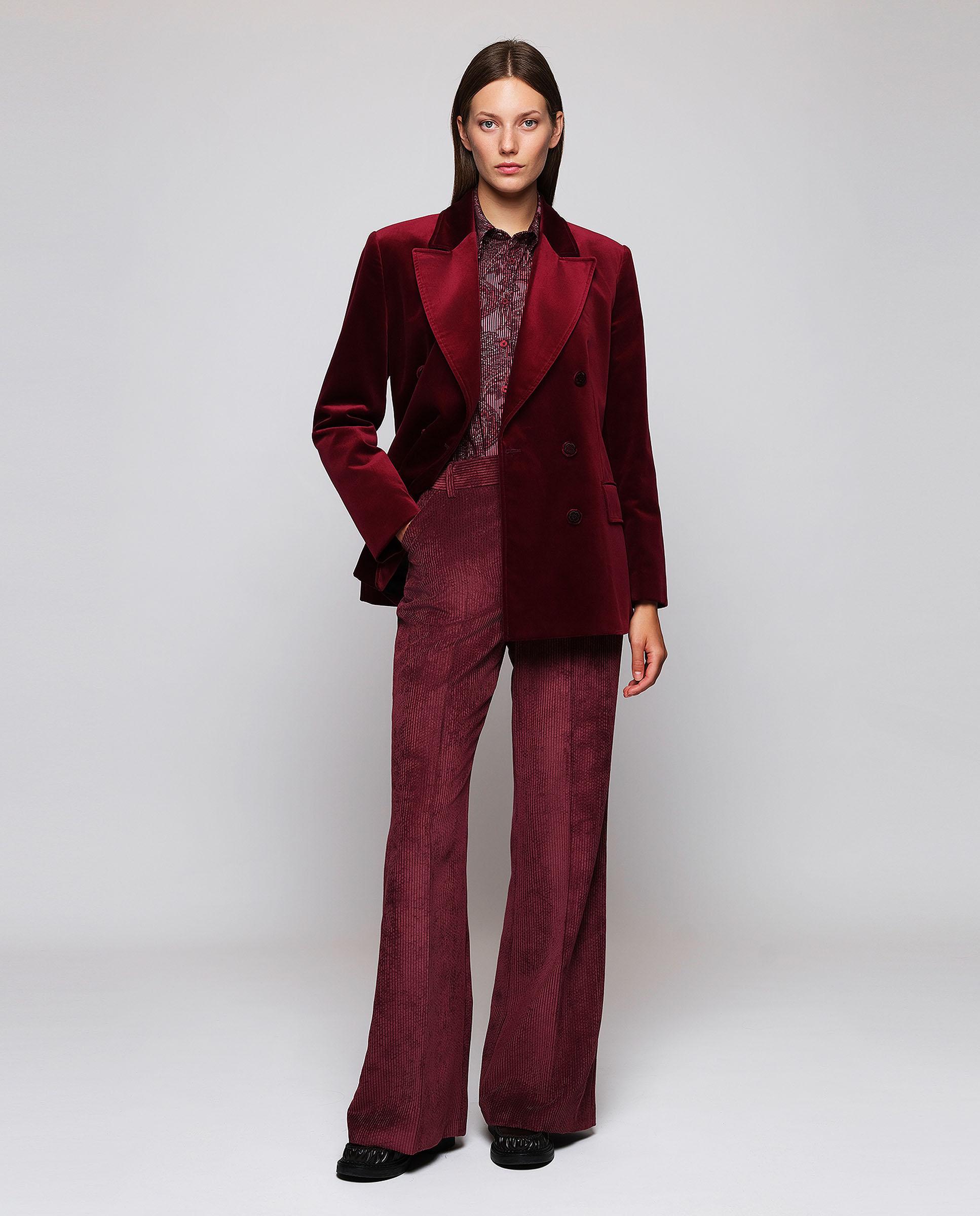 Camisa de mujer estampado paisley con flocado - Mirto - Rojo Rojo-4
