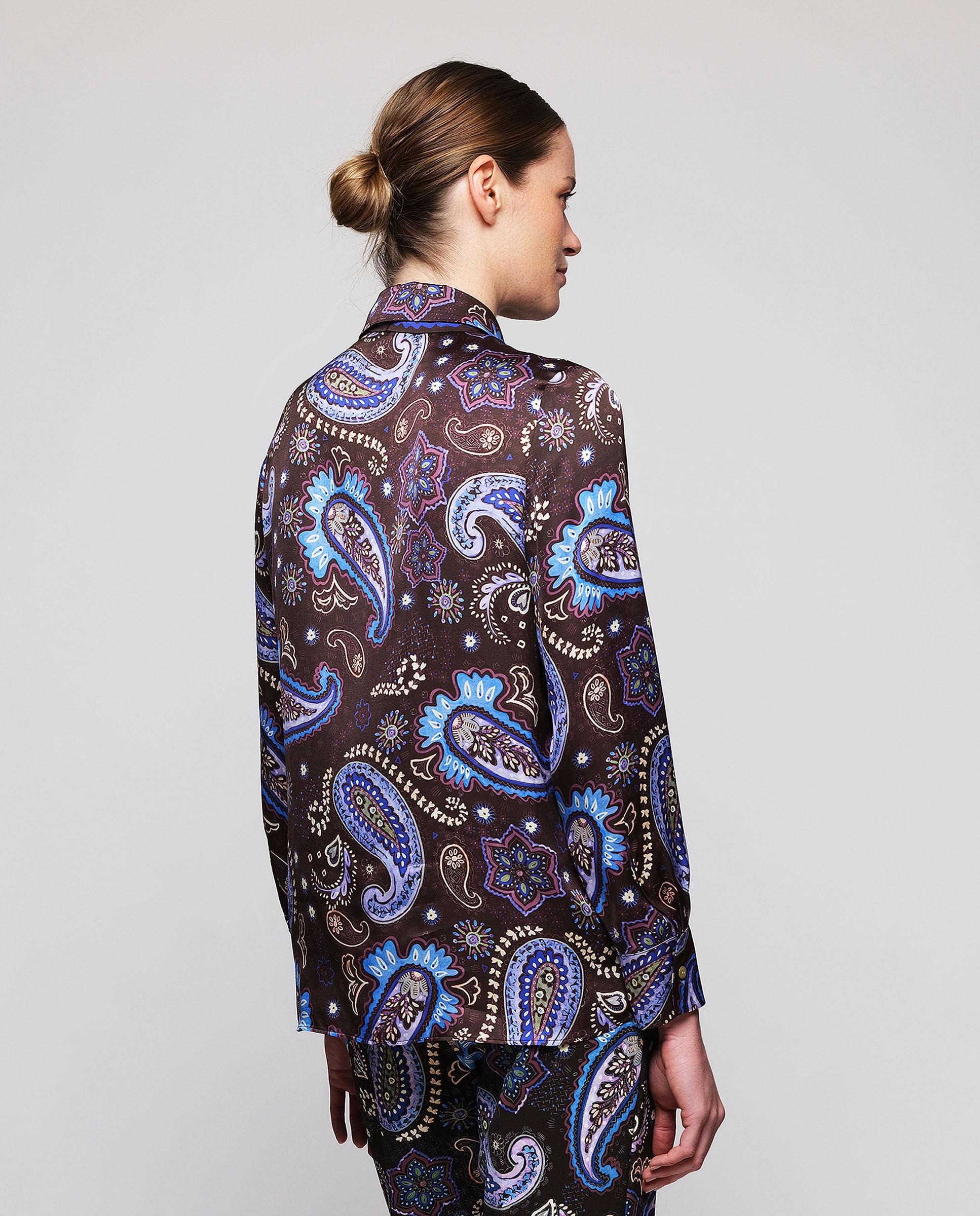 Blusa estampado paisley con pañuelo - Mirto - Azul Azul-2