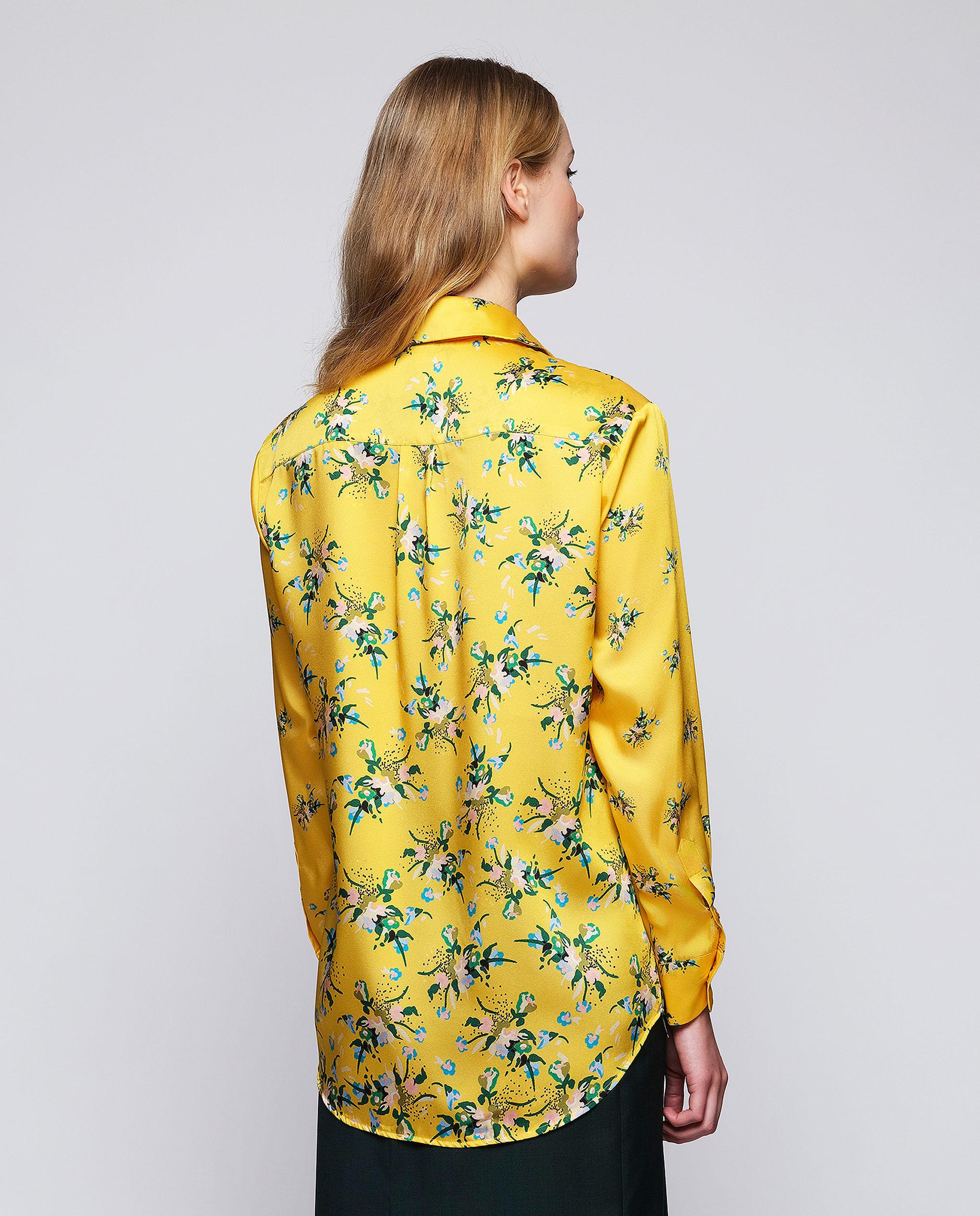 Blusa de mujer estampado floral posicionado - Mirto - Amarillo Amarillo-2