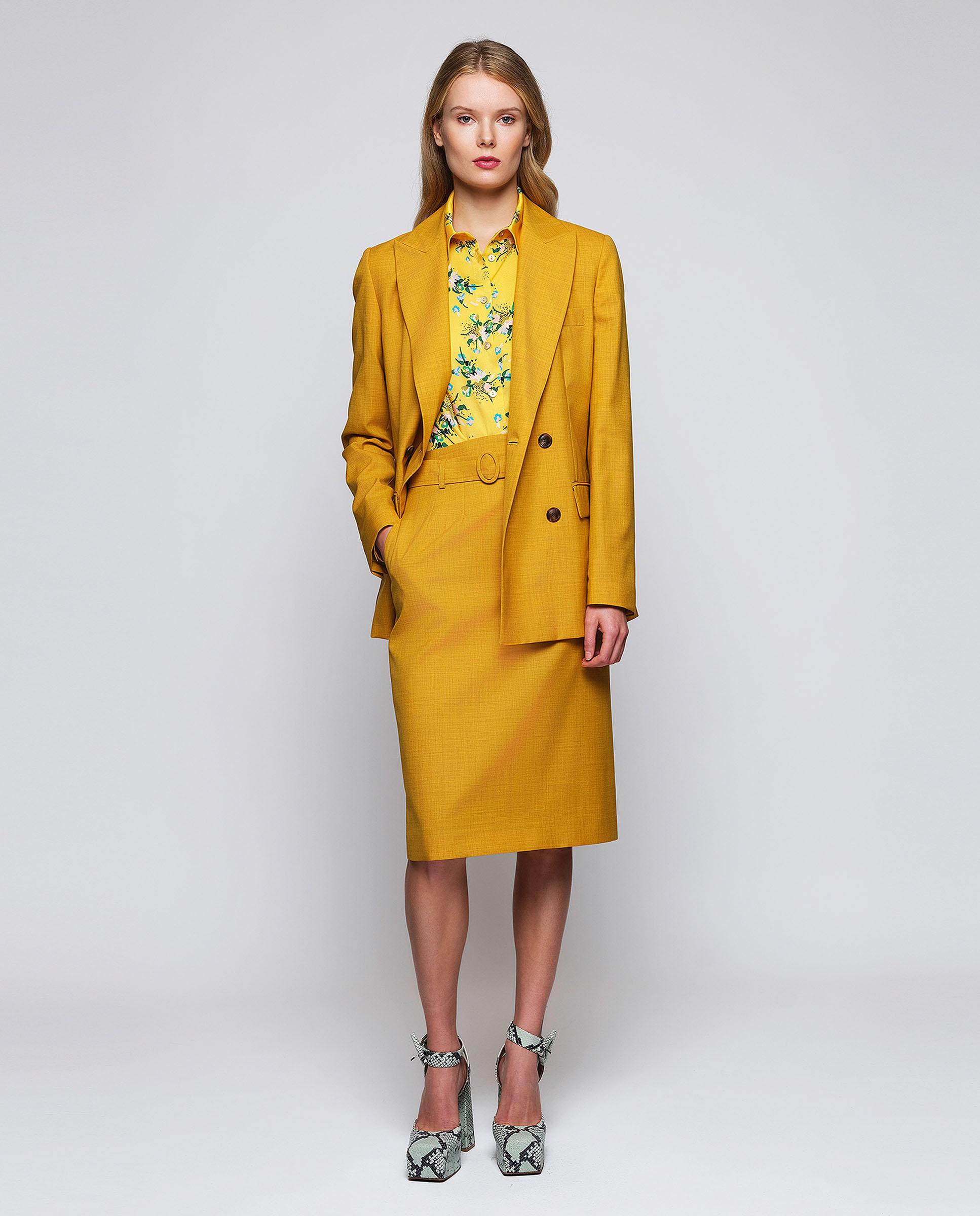 Blusa de mujer estampado floral posicionado - Mirto - Amarillo Amarillo-3