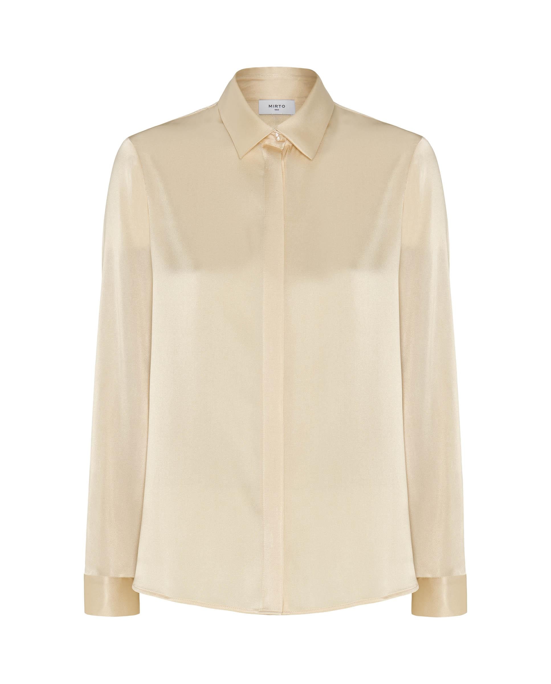 Blusa de seda elástica - Mirto - Natural Natural-4