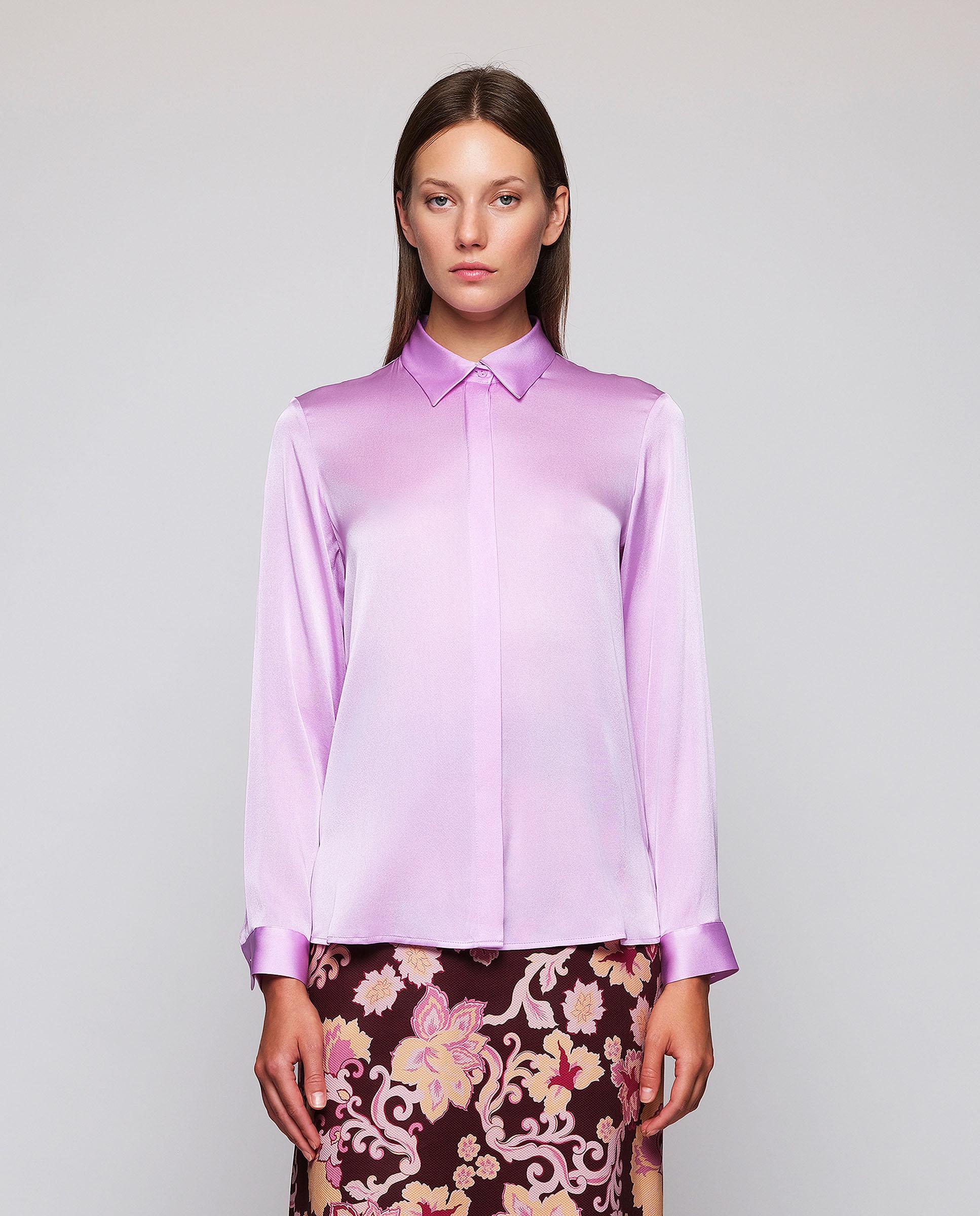 Blusa de seda elástica - Mirto - Rosa Rosa-1