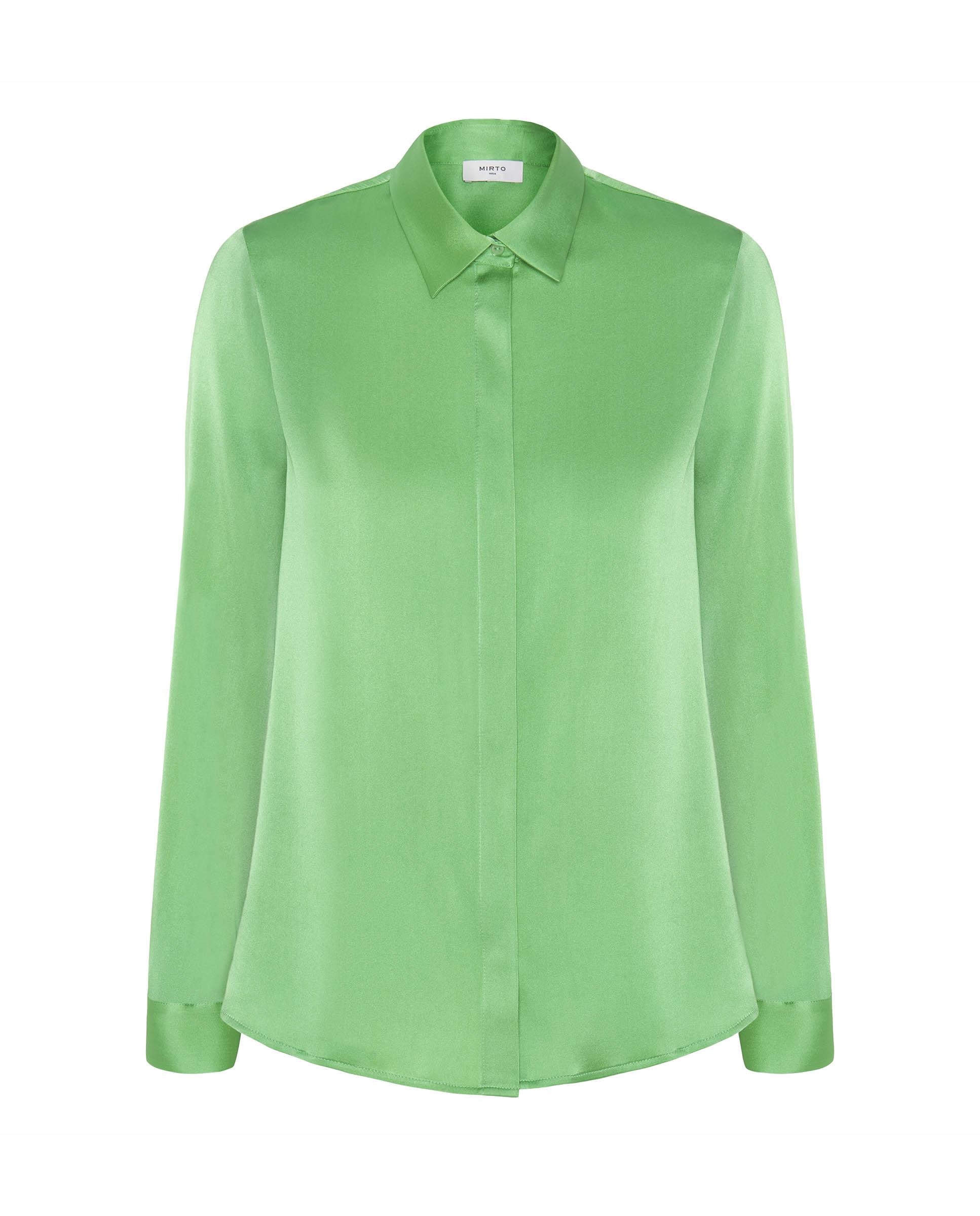 Blusa de seda elástica - Mirto - Verde Verde-4