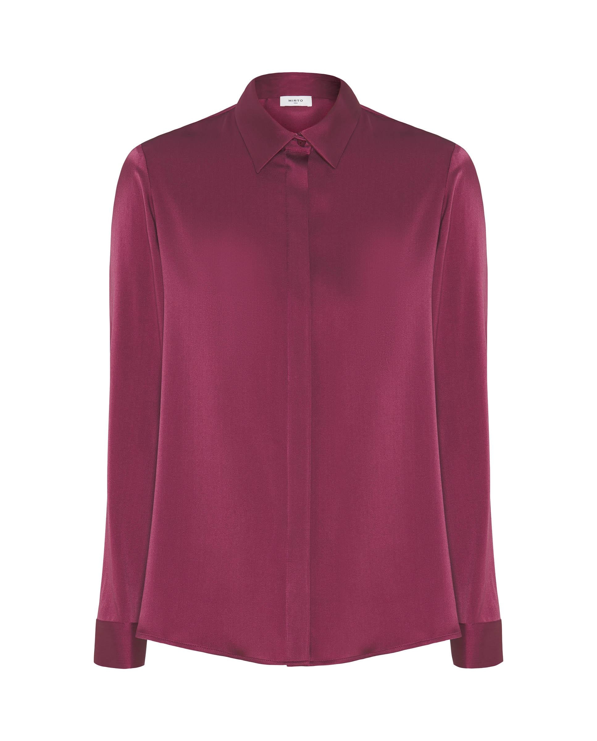 Blusa de seda elástica - Mirto - Granate Granate-4