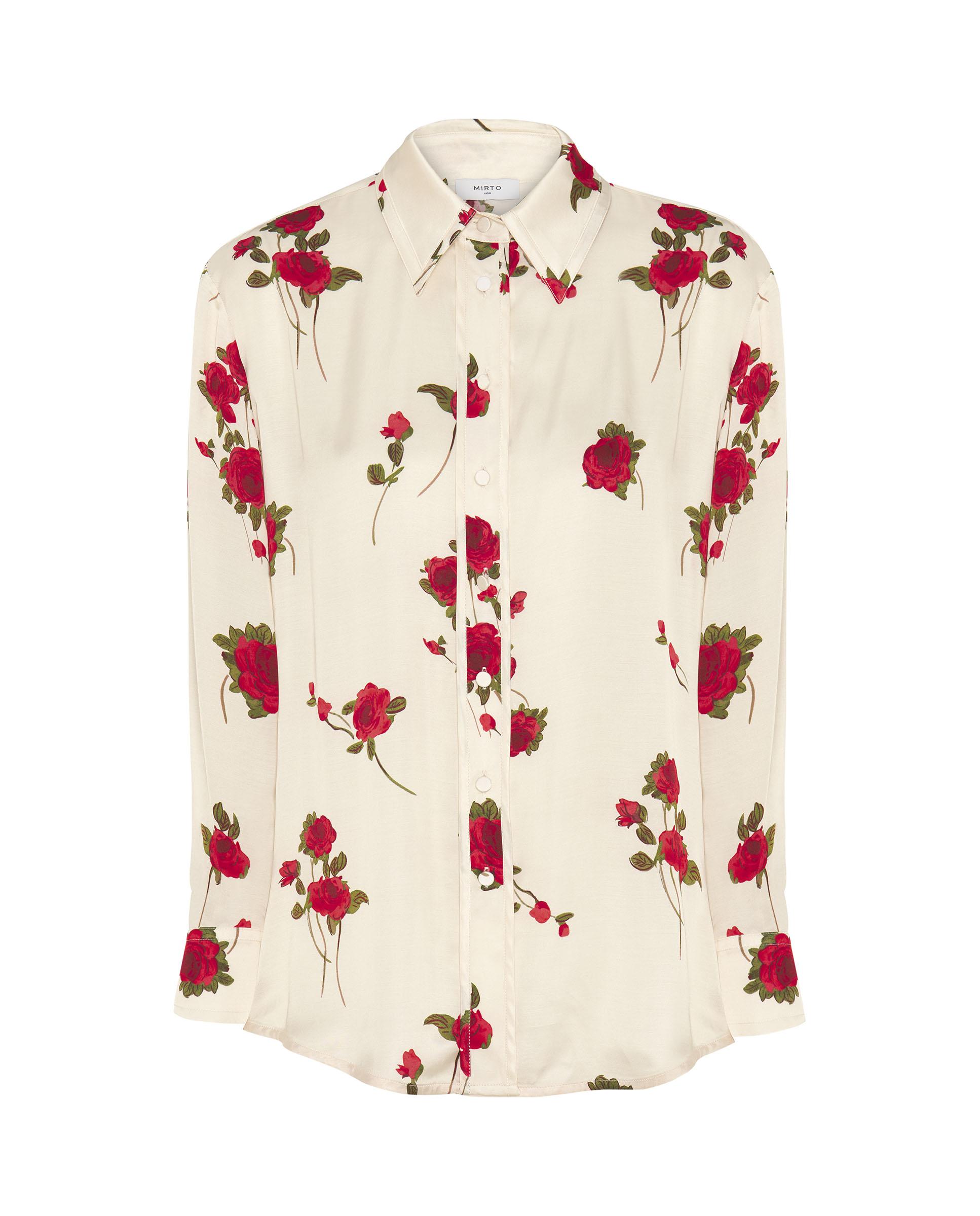Blusa de mujer con estampado floral - Mirto - Natural Natural-4