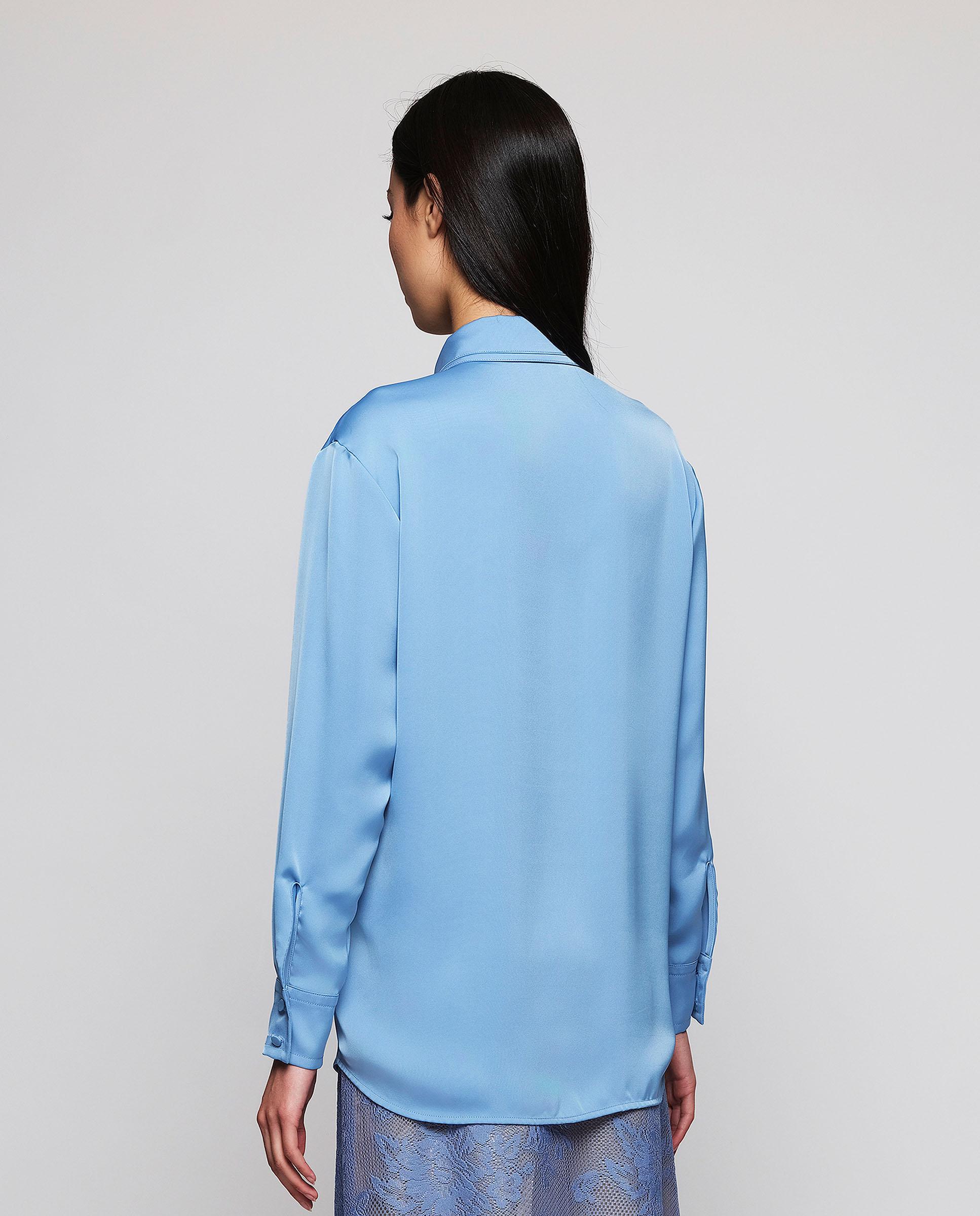 Blusa de mujer lisa fluida - Mirto - Azul Azul-2