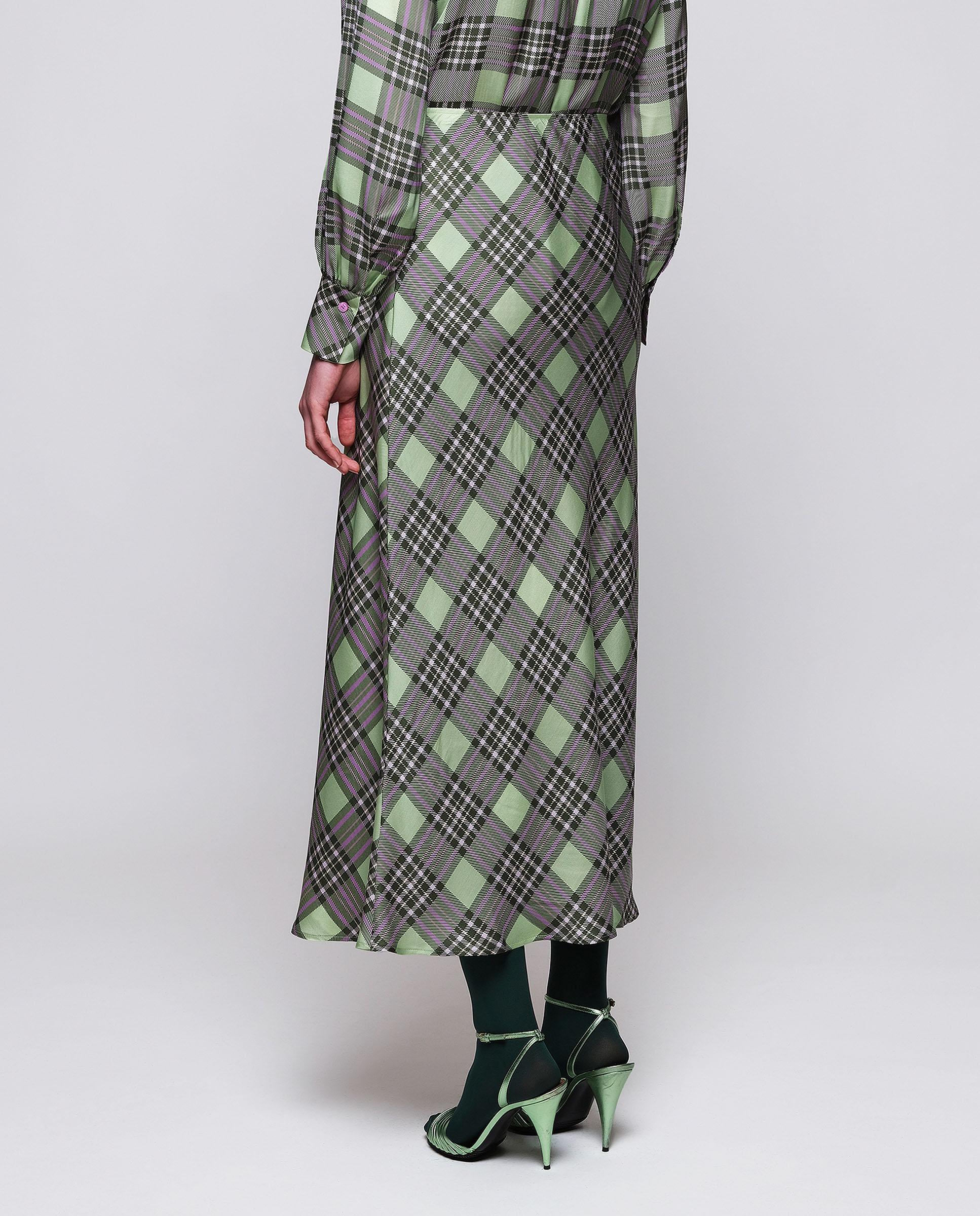 Falda midi estampado cuadros - Mirto - Verde Verde-2