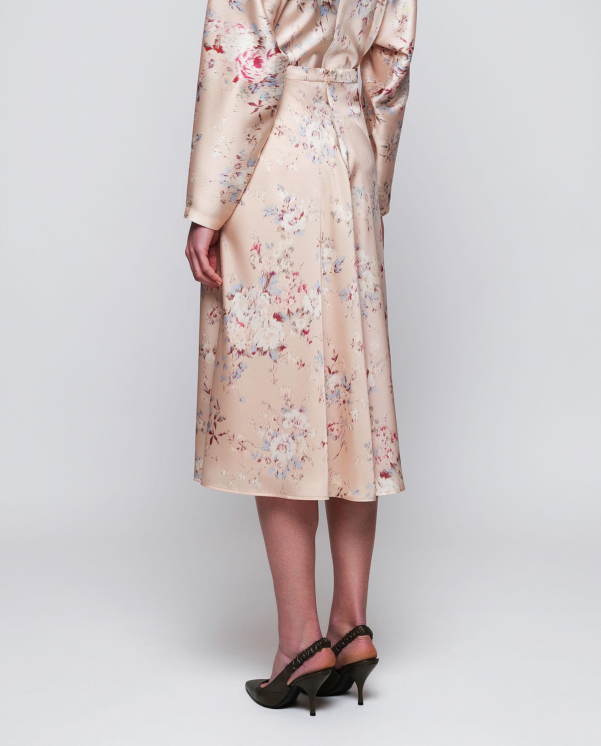 Falda midi estampado floral - Mirto - Natural Natural-2