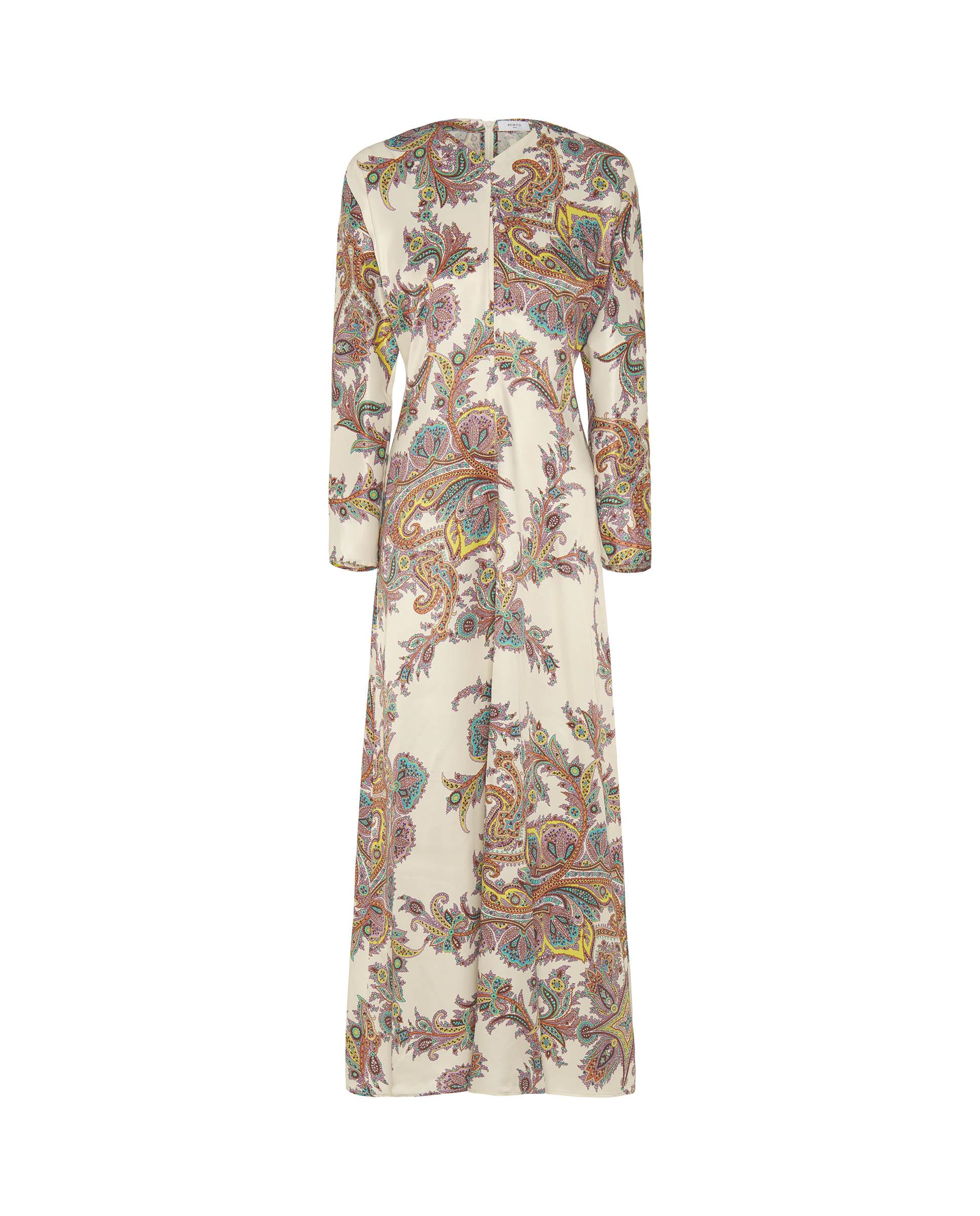 Vestido midi estampado paisley - Mirto - Blanco Blanco-4