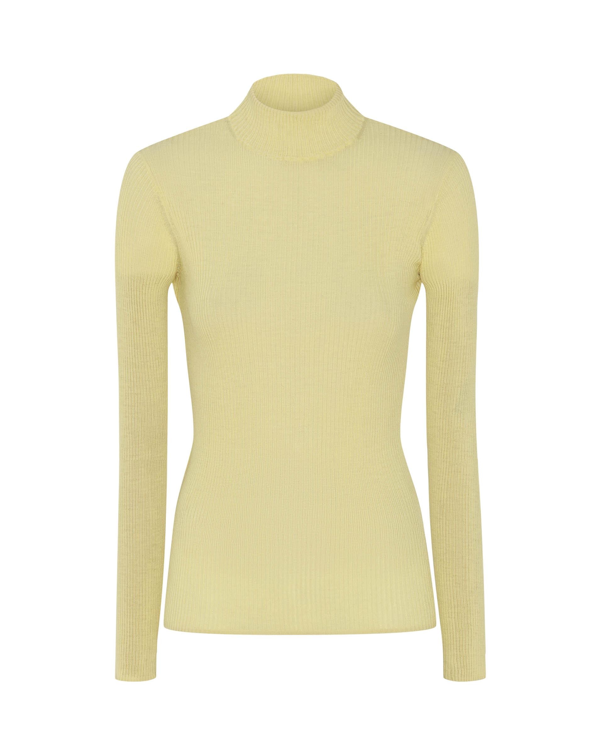 Jersey fino de canalé de lana - Mirto - Amarillo Amarillo-4