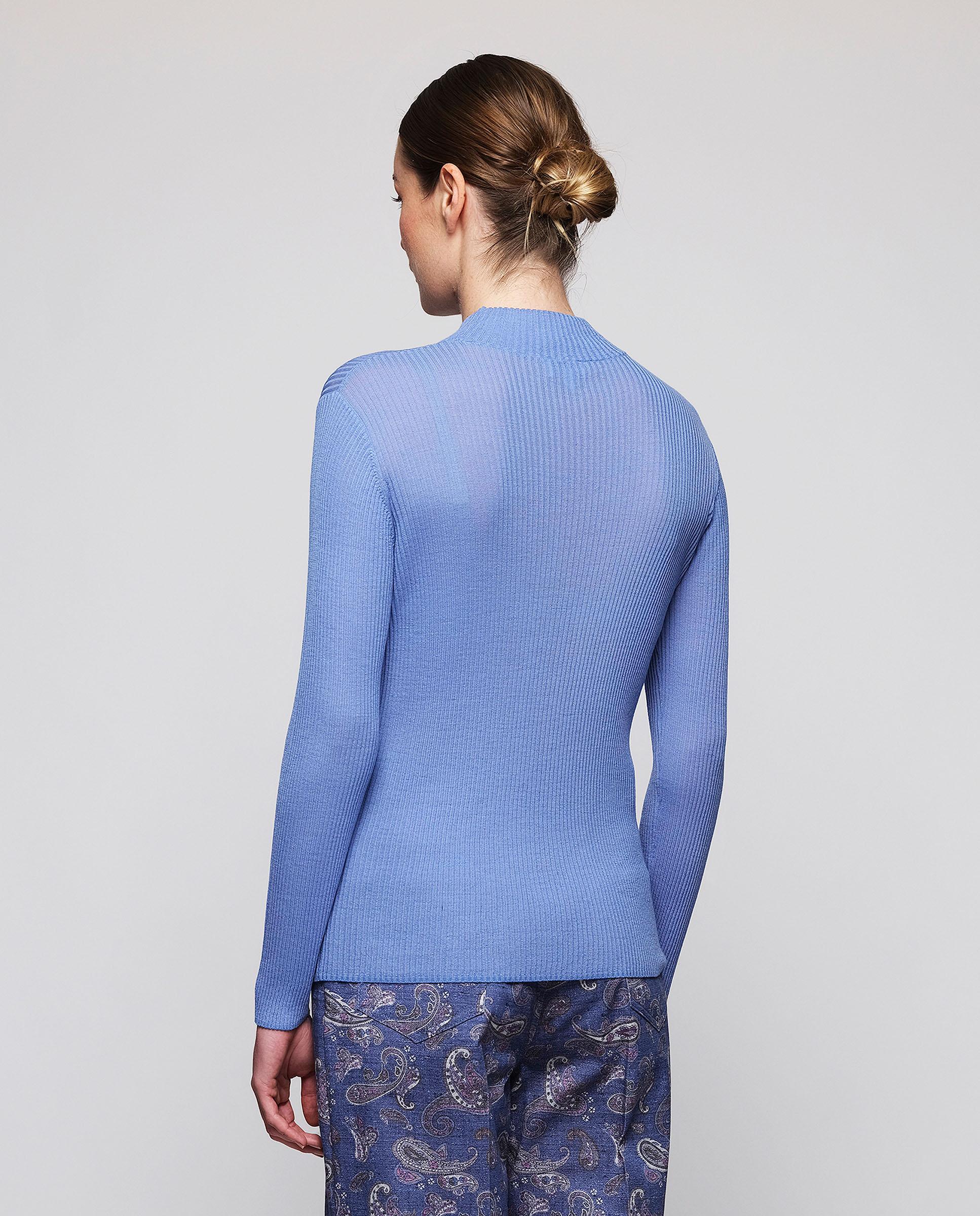 Jersey fino de canalé de lana - Mirto - Azul Azul-2