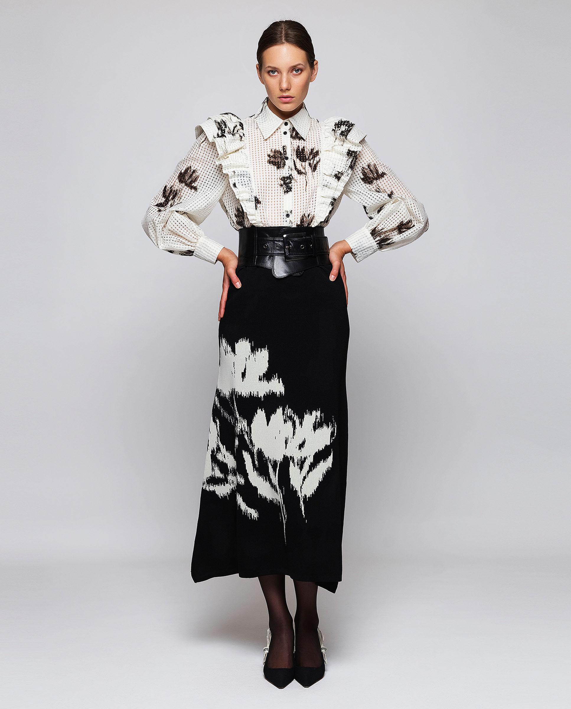 Falda de punto jacquard - Mirto - Negro Negro-4