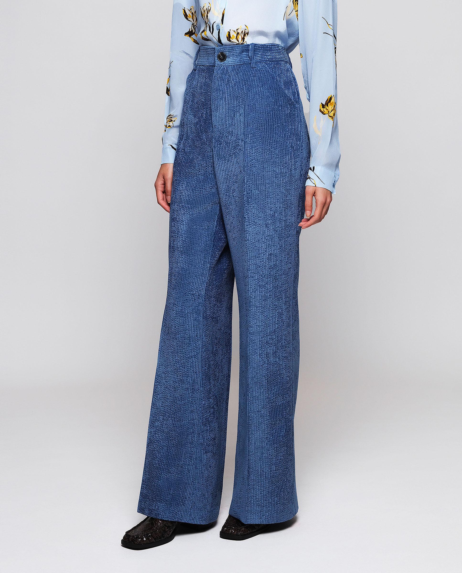Pantalón de pana mujer - Mirto - Azul Azul-1
