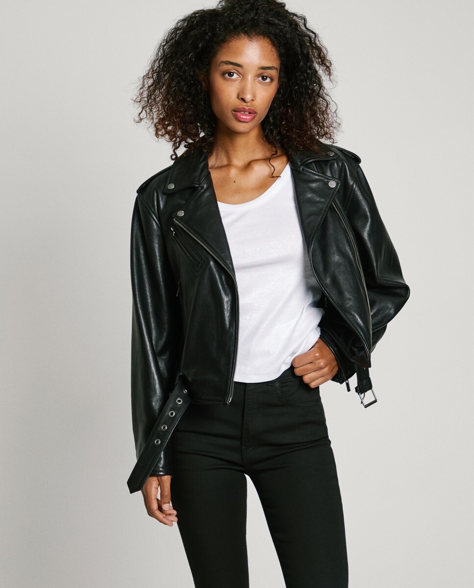 Leather Jacket Pepe Jeans Cazadora Cuero Mujer Cazadora De Mujer Biker 100%  Piel Cordero · Pepe Jeans · El Corte