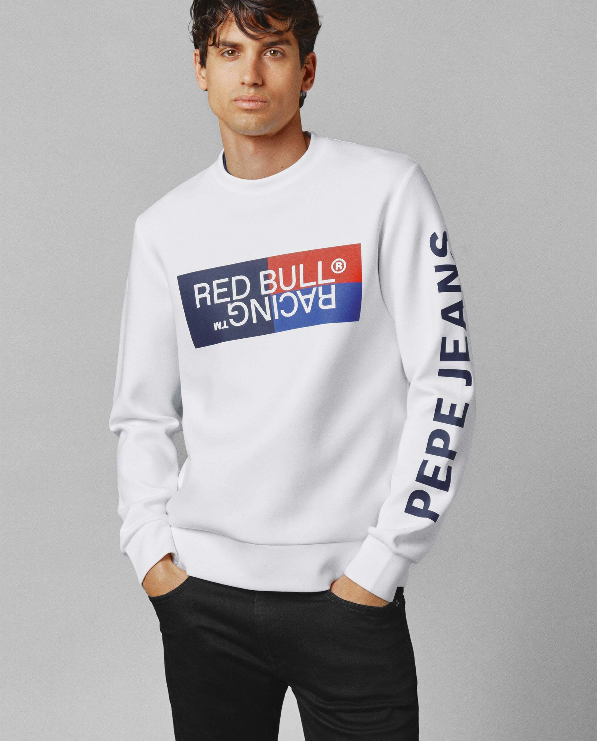 Imagen 0 de Sudadera unisex cuello redondo Blanco