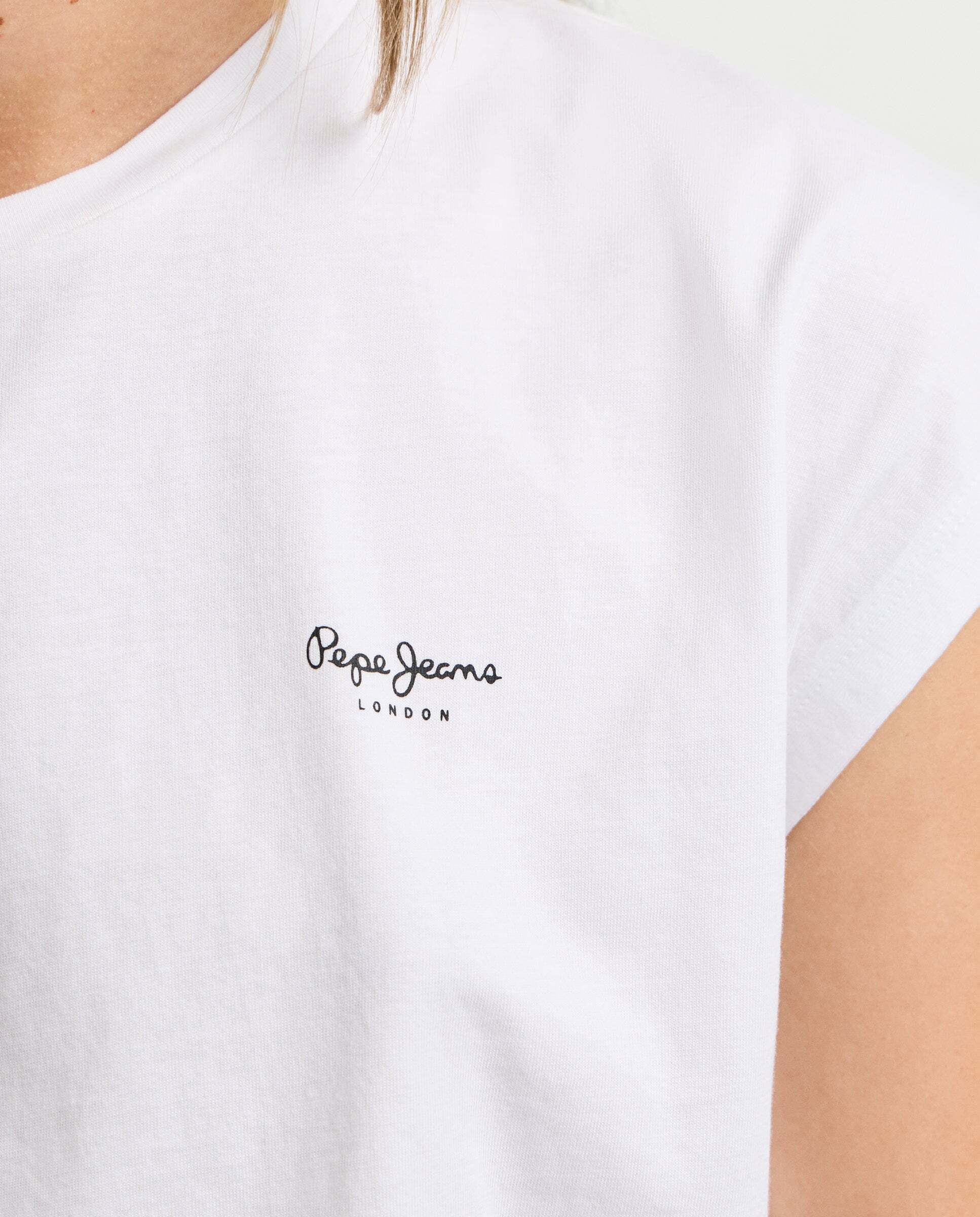 Camiseta de mujer fit slim con logo estampado - Pepe Jeans - Blanco Blanco-4
