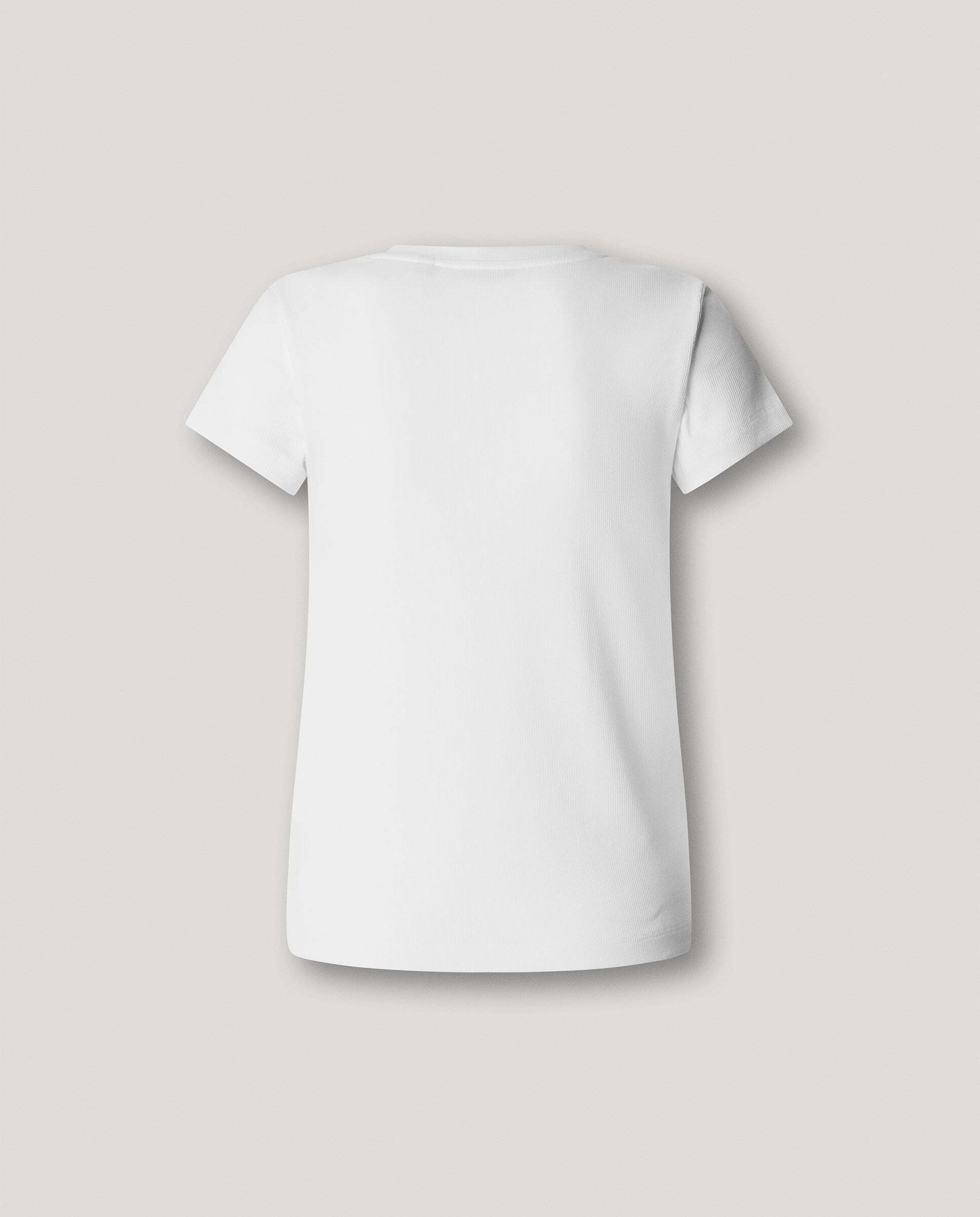 Camiseta de mujer canalé logo bordado - Pepe Jeans - Blanco Blanco-8
