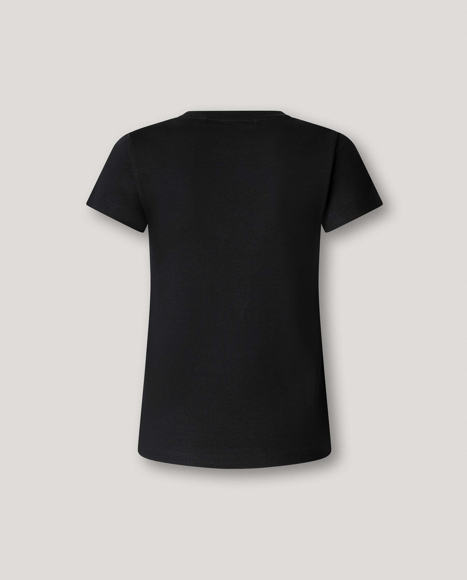 Pepe Jeans - Camiseta de mujer canalé logo bordado.