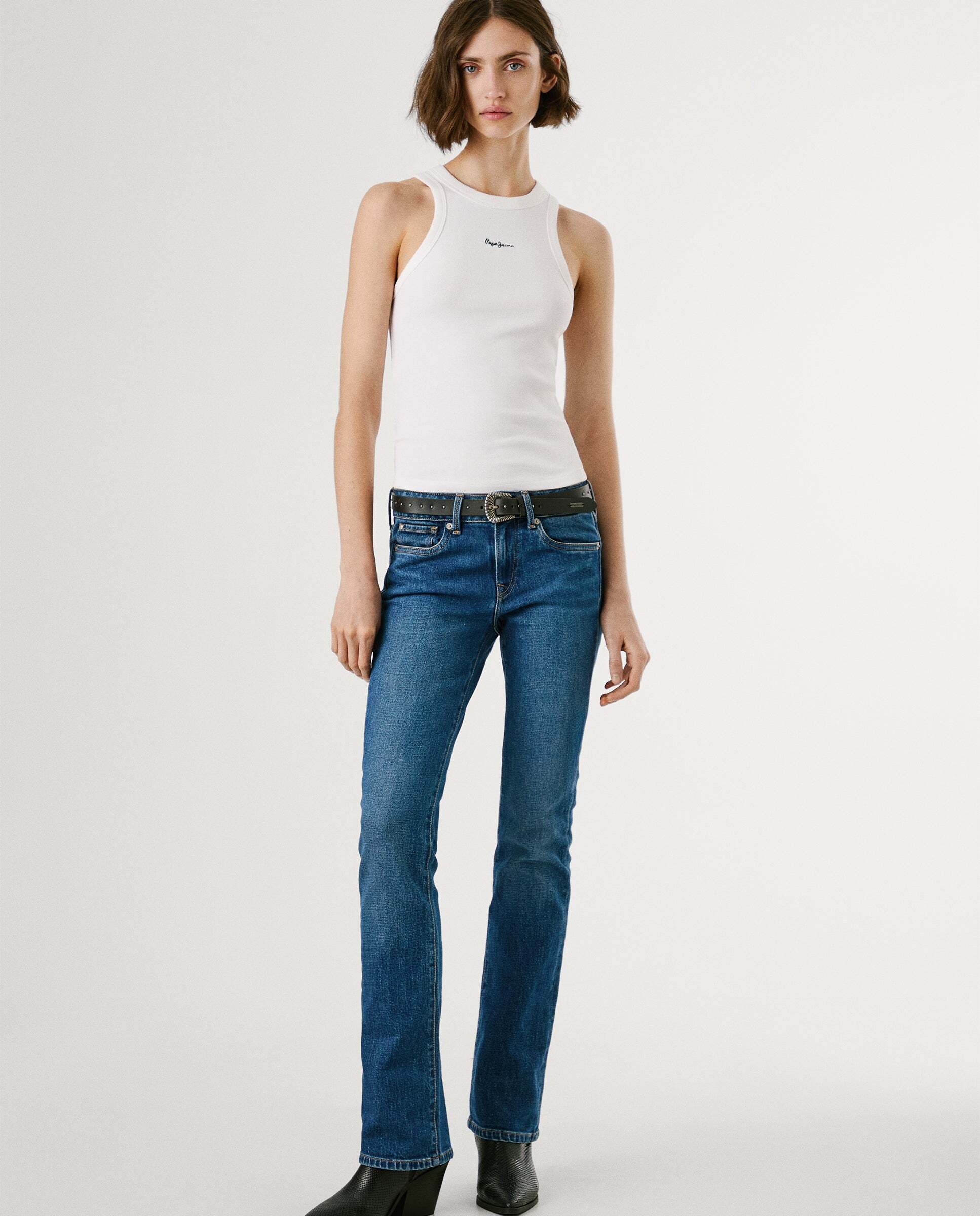 Top canalé sin mangas - Pepe Jeans - Blanco Blanco-2