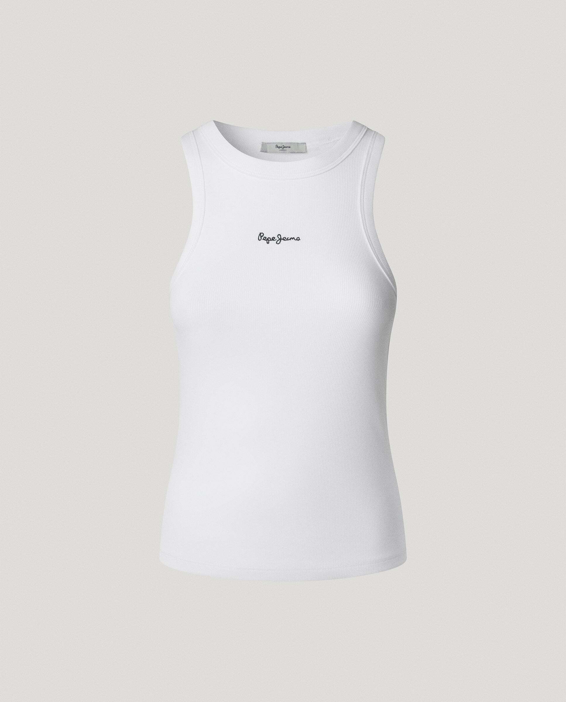 Top canalé sin mangas - Pepe Jeans - Blanco Blanco-9