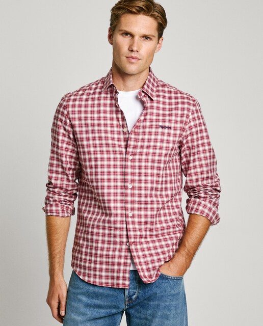 Imagen 0 de Camisa de hombre regular fit con estampado de cuadros