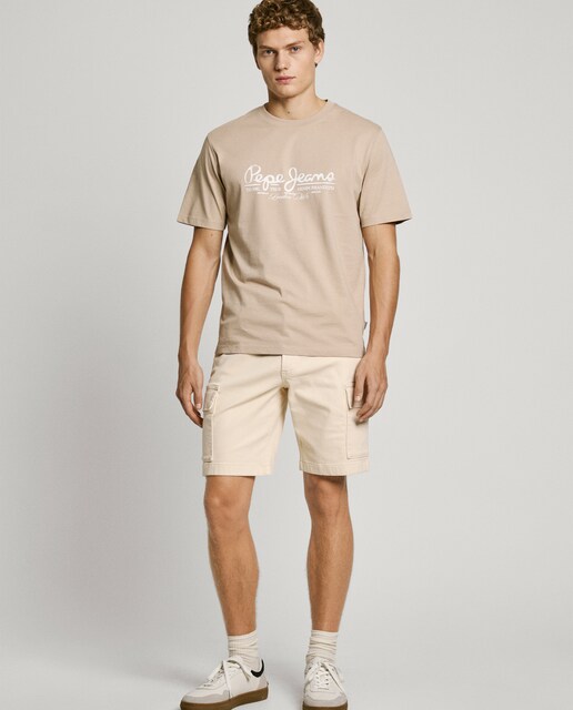 Bermuda cargo de hombre teñida en prenda