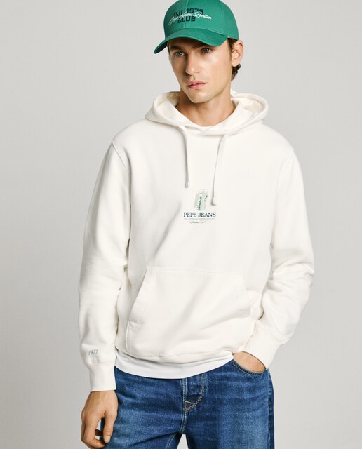 Imagen 0 de Sudadera de hombre con capucha ajustable y espalda estampada