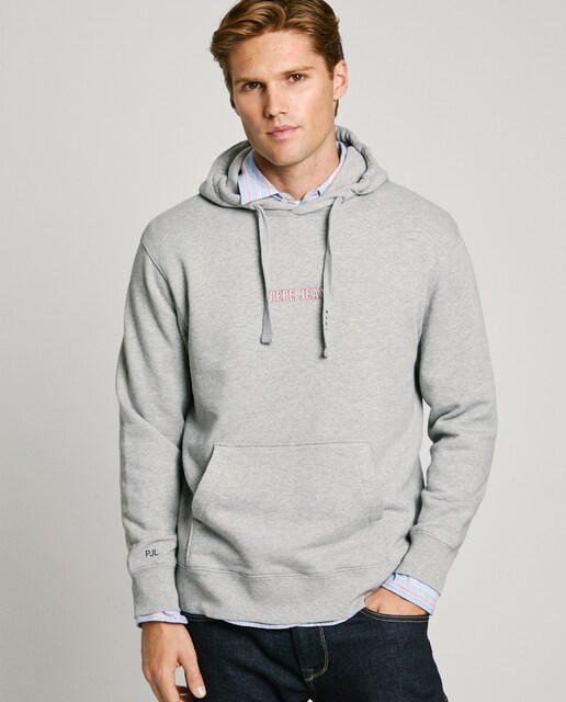 Imagen 0 de Sudadera de hombre con capucha ajustable y espalda estampada