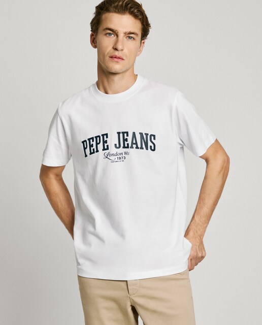 Camiseta de hombre manga corta con logo estampado