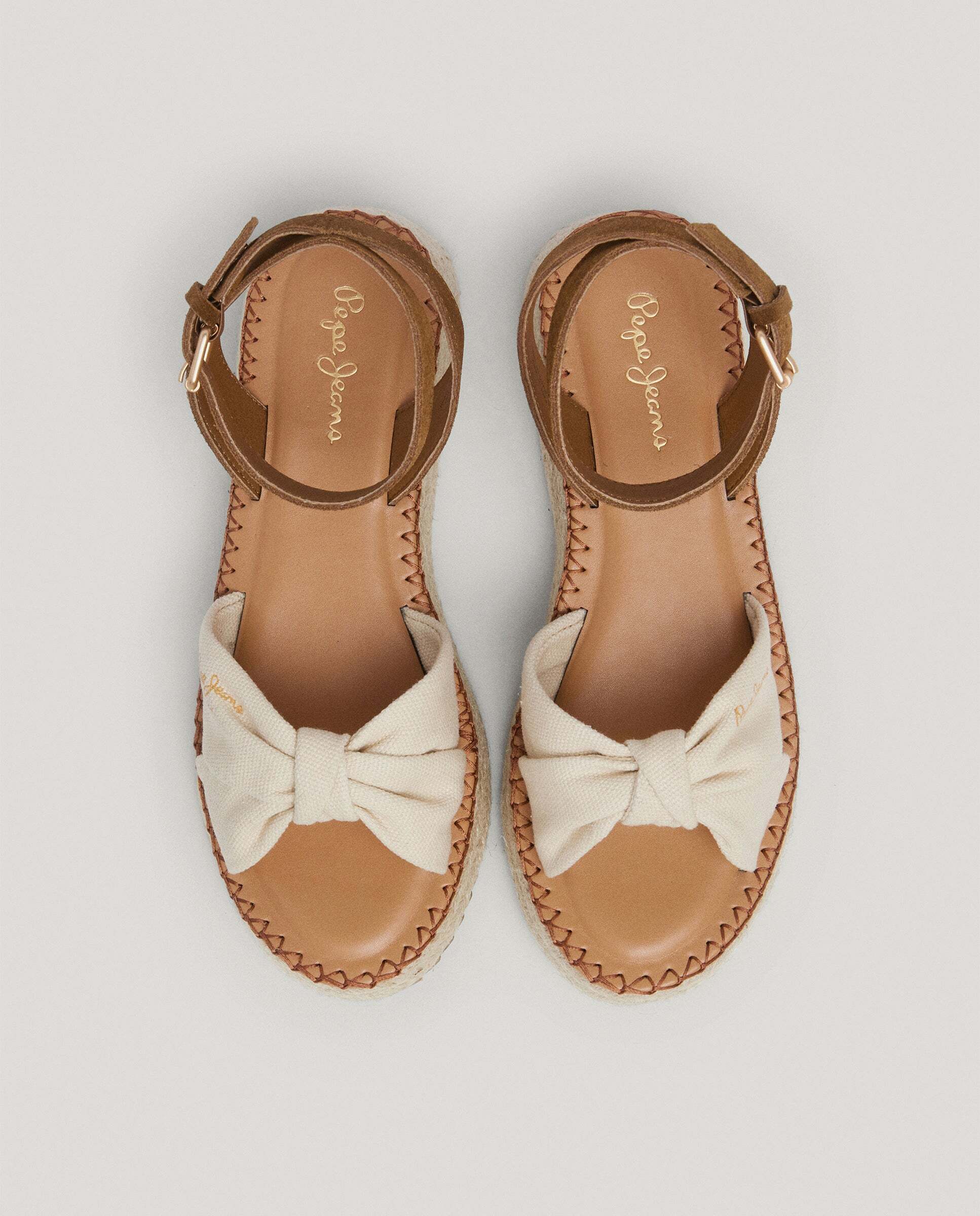 Sandalias de cuña de mujer con tiras cruzadas - Pepe Jeans - Blanco Blanco-3