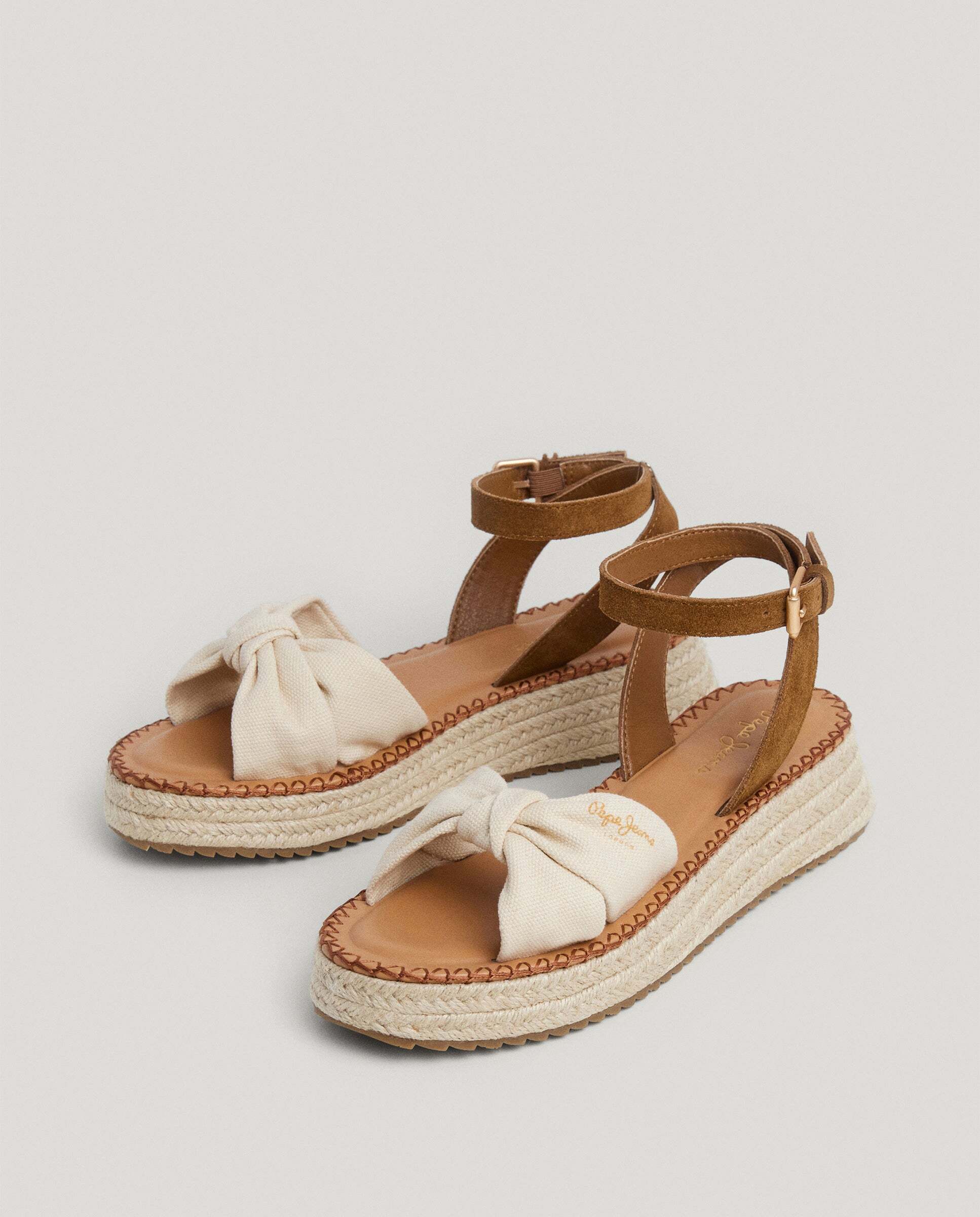 Sandalias de cuña de mujer con tiras cruzadas - Pepe Jeans - Blanco Blanco-2