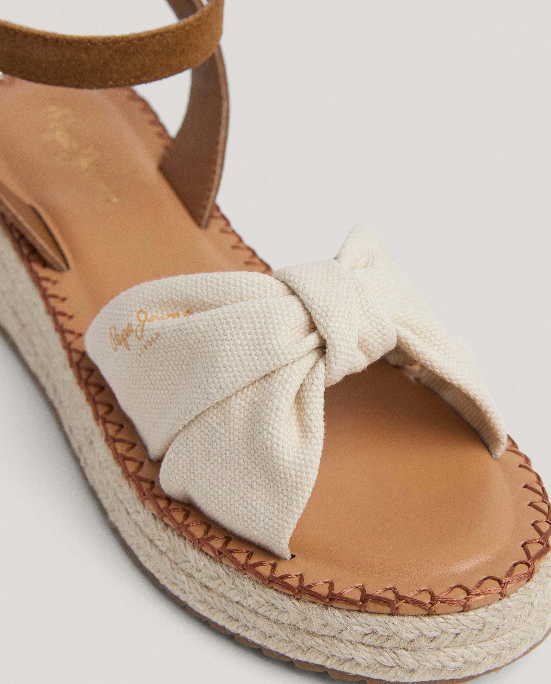 Sandalias de cuña de mujer con tiras cruzadas - Pepe Jeans - Blanco Blanco-5