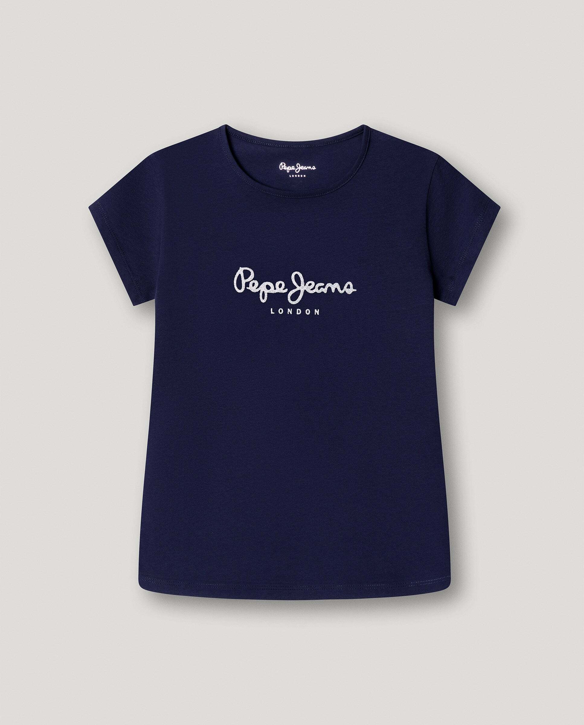 Camiseta de niña logo glitter fit slim - Pepe Jeans - Azul marino Azul marino-1