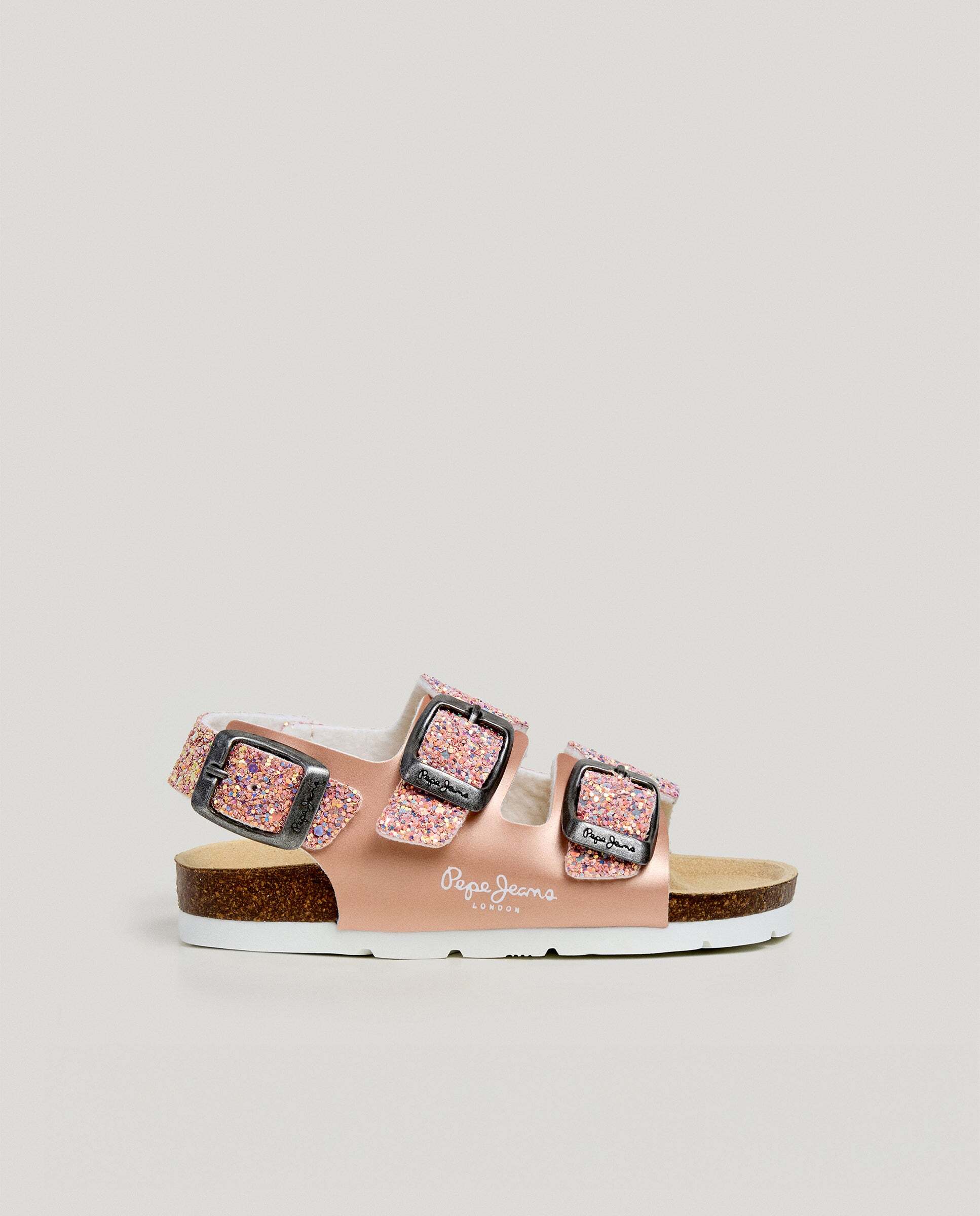 Sandalias de niña con detalles glitter