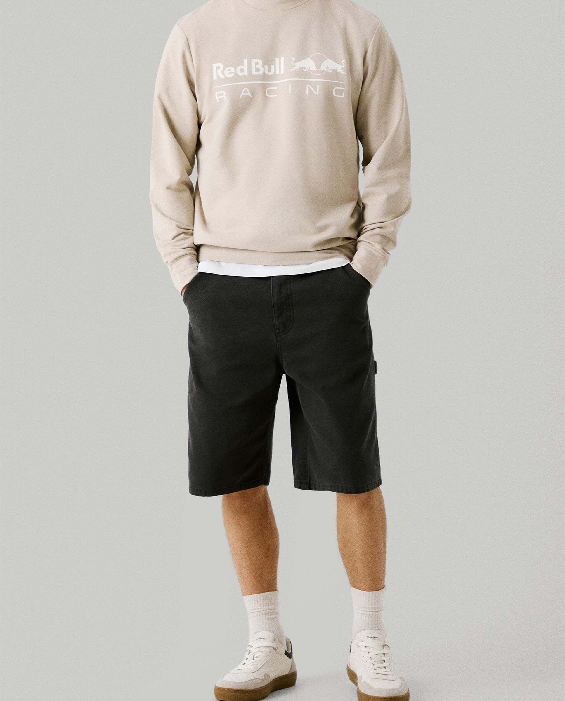 Sudadera de hombre cuello redondo con logo red bull racing - Pepe Jeans - Beige Beige-2